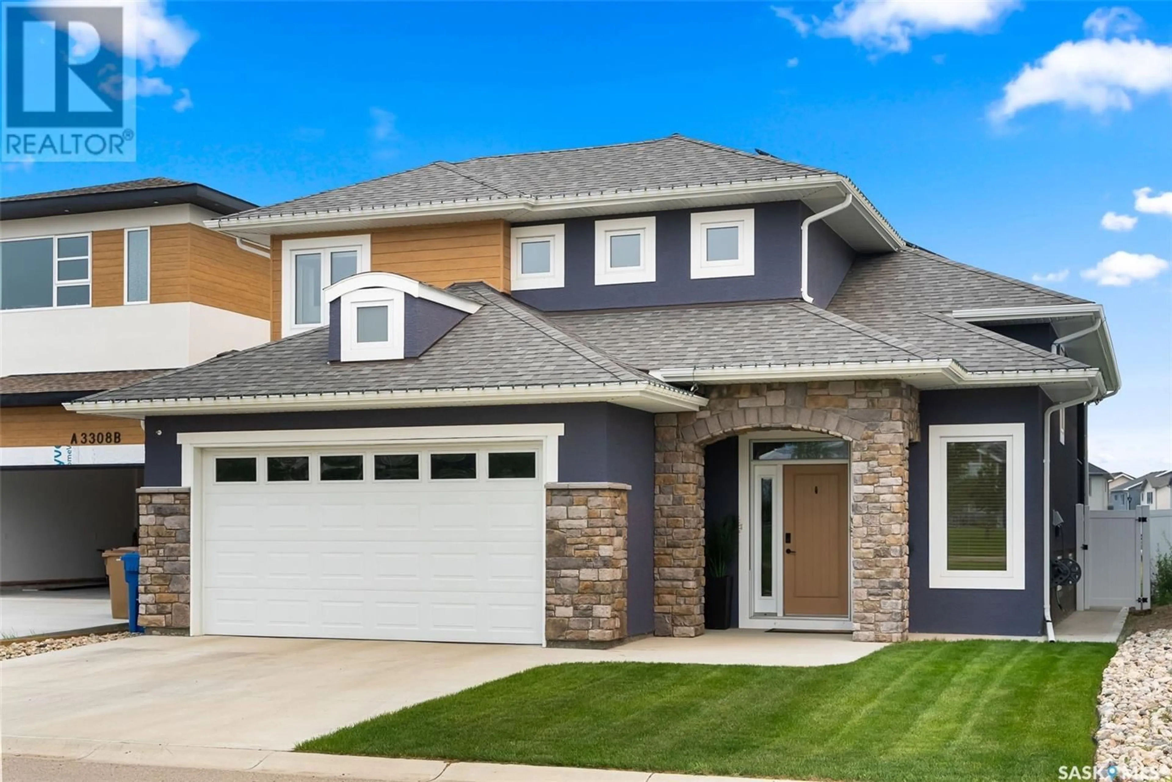 Home with vinyl exterior material, street for 3304 CROSBIE CRESCENT, Regina Saskatchewan S4V3S4
