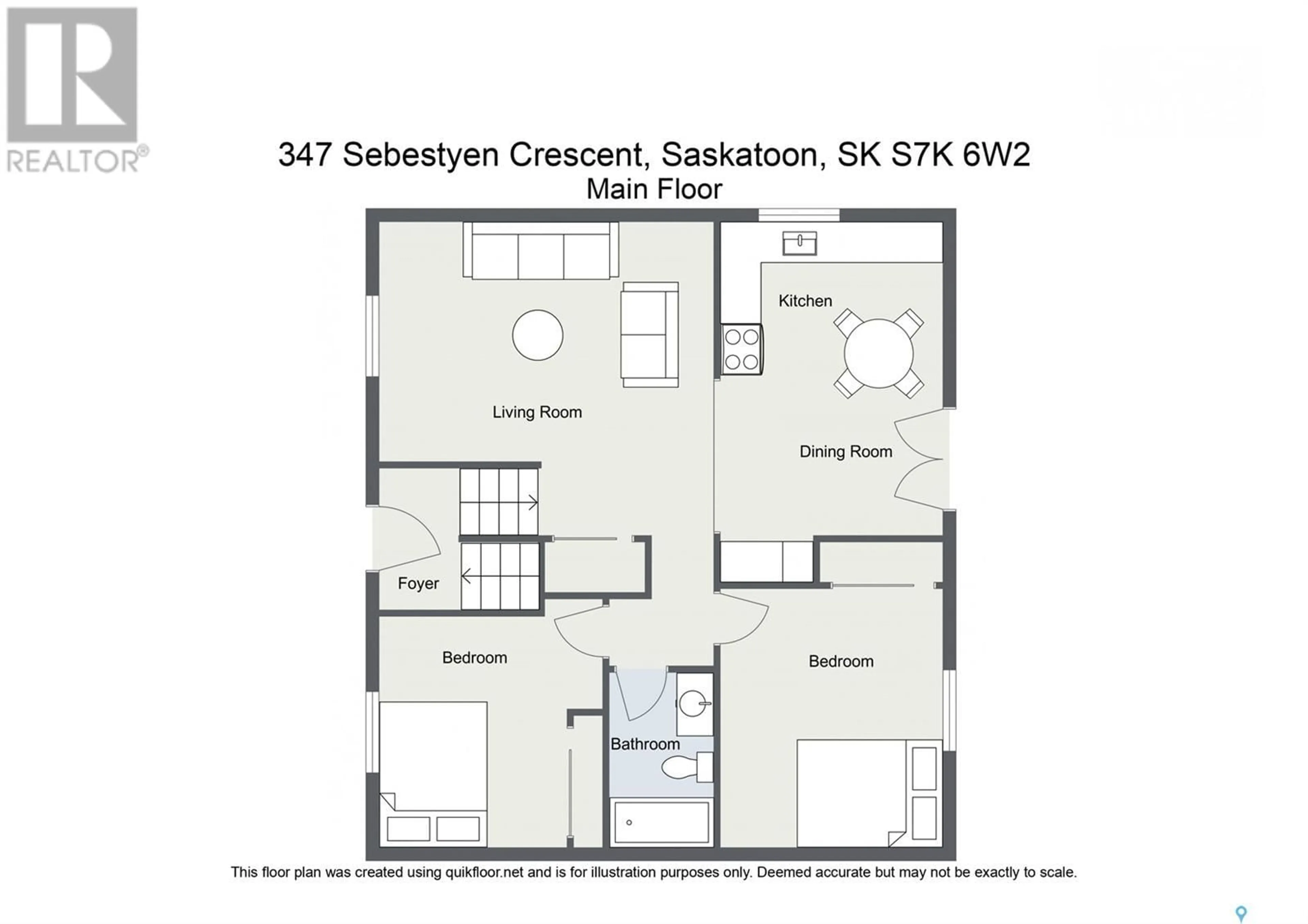 Floor plan for 347 SEBESTYEN CRESCENT, Saskatoon Saskatchewan S7K6W2