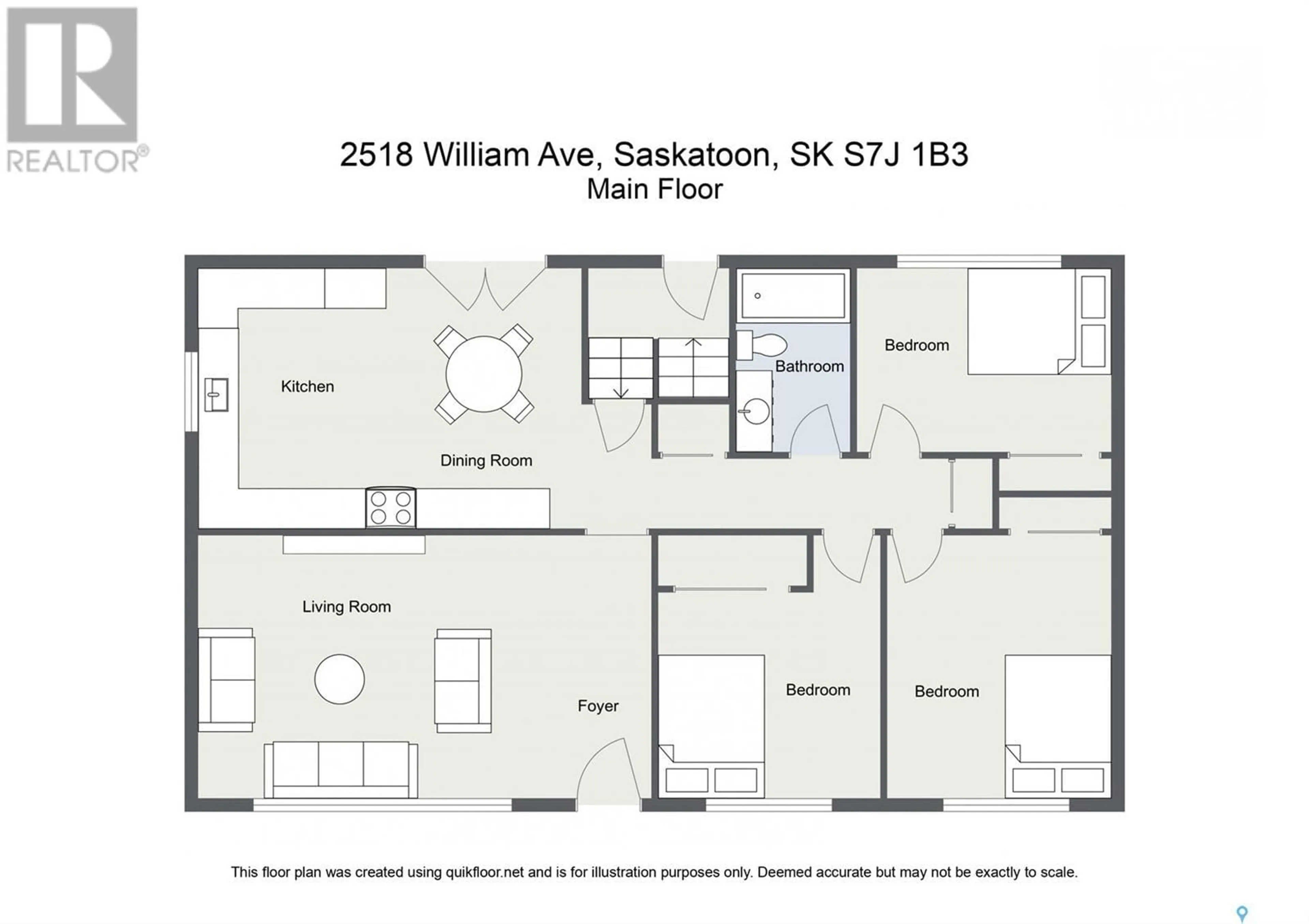 Floor plan for 2518 WILLIAM AVENUE, Saskatoon Saskatchewan S7J1B3