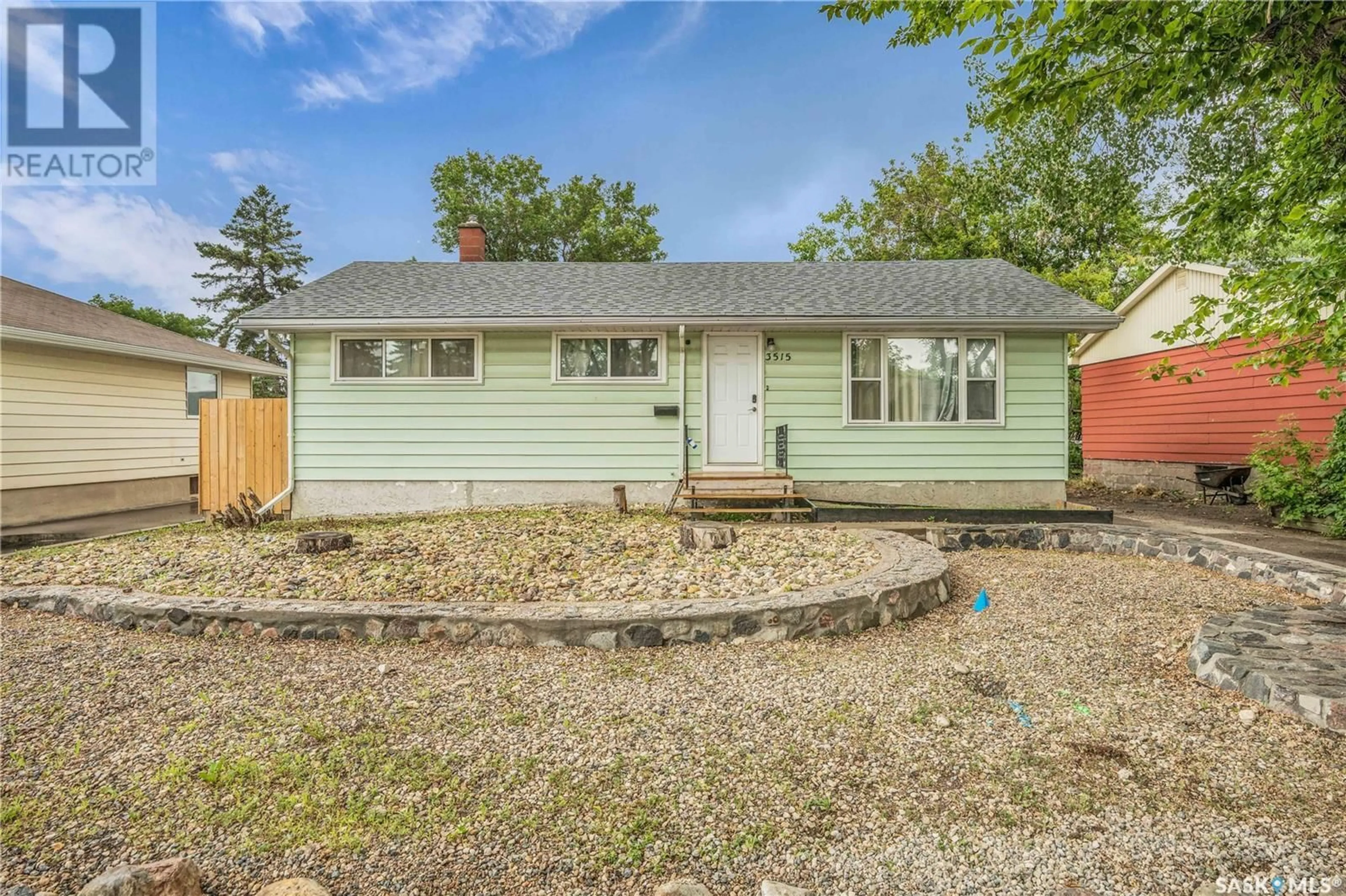 Home with vinyl exterior material, street for 3515 LANG AVENUE, Regina Saskatchewan S4R3V3
