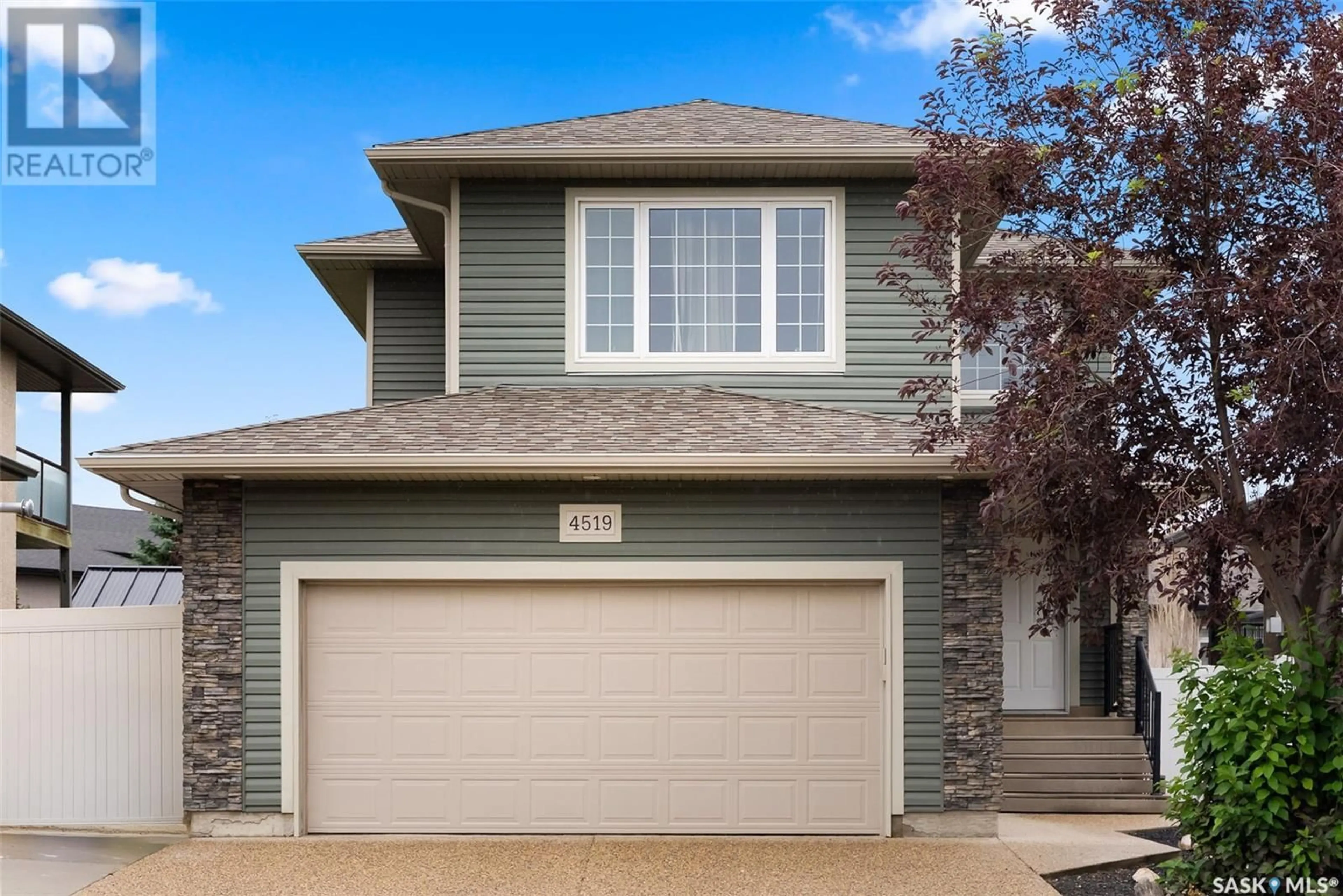 Home with vinyl exterior material, street for 4519 MCMILLAN DRIVE, Regina Saskatchewan S4X0C5