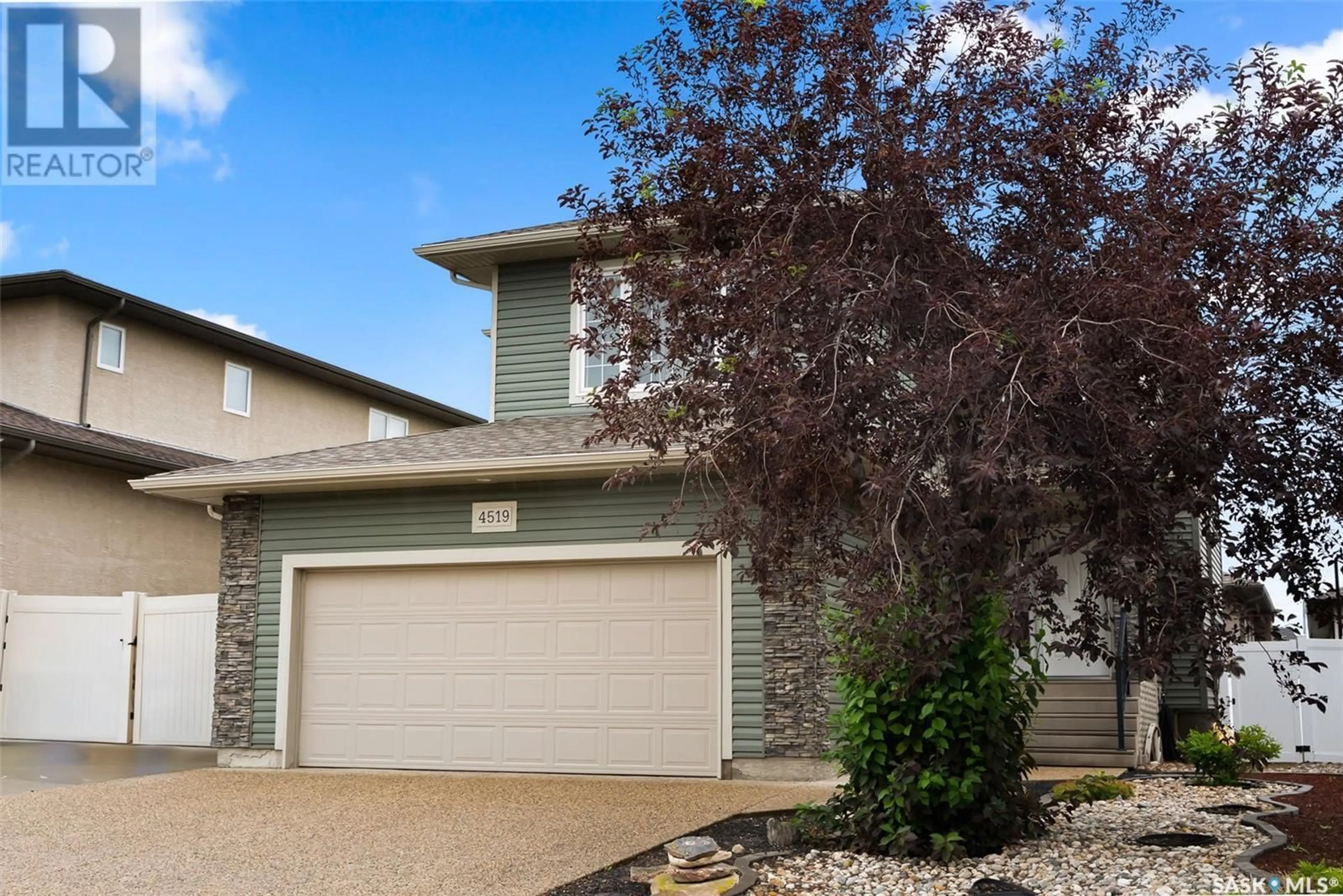 Home with vinyl exterior material, street for 4519 MCMILLAN DRIVE, Regina Saskatchewan S4X0C5