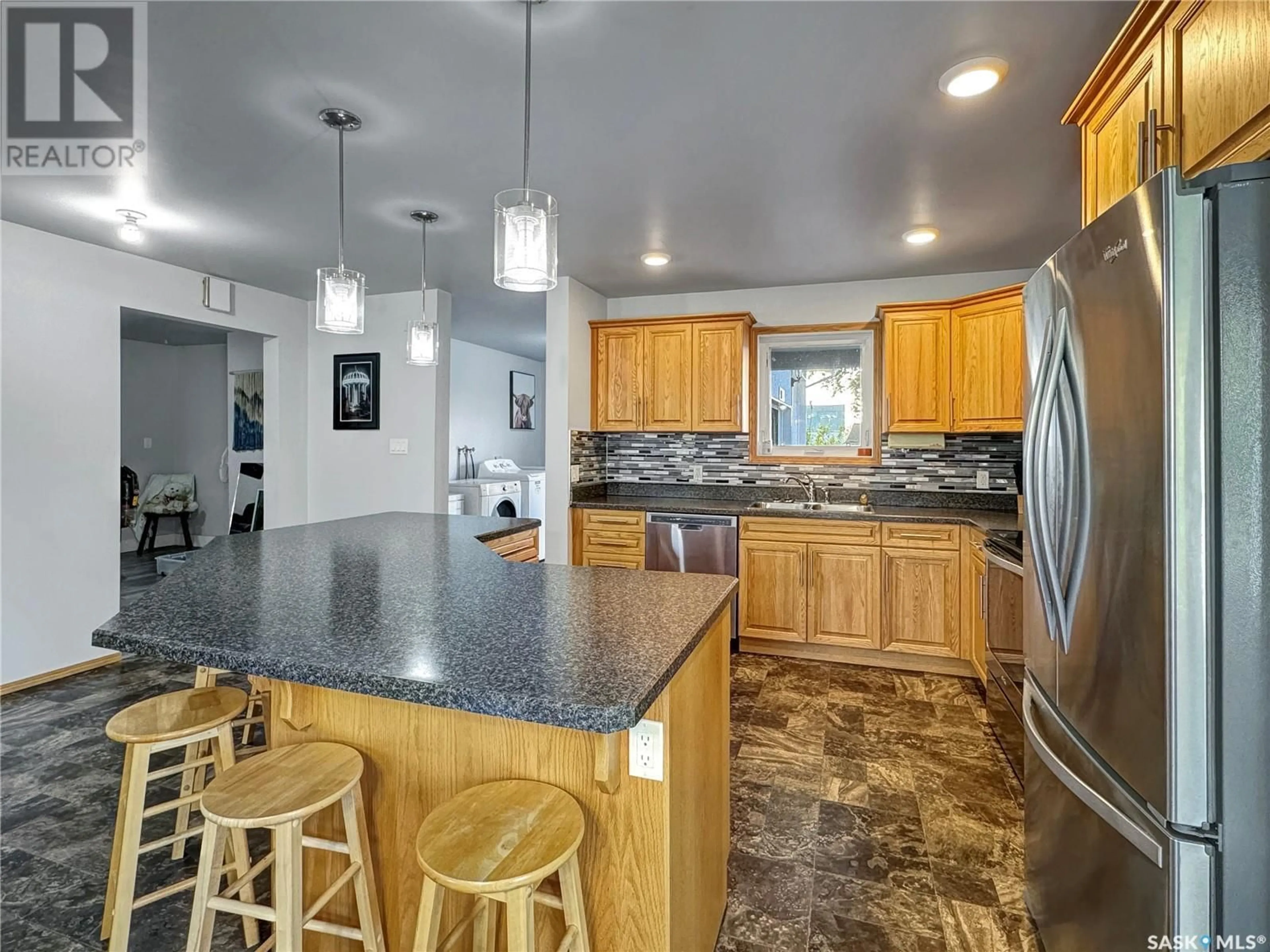 Open concept kitchen, ceramic/tile floor for 19 ELM STREET, Ruddell Saskatchewan S0M2S0
