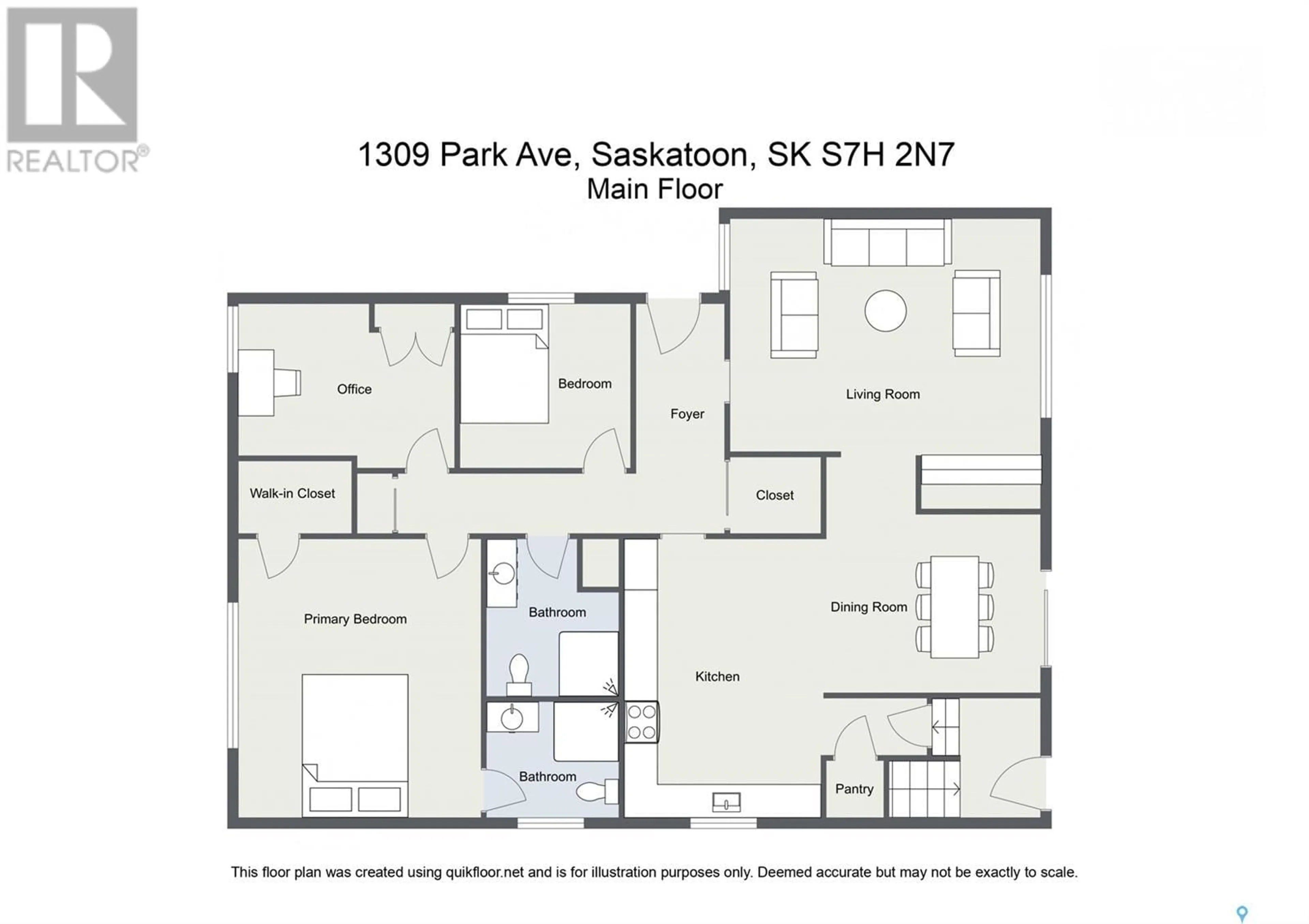 Floor plan for 1309 PARK AVENUE, Saskatoon Saskatchewan S7H2N7