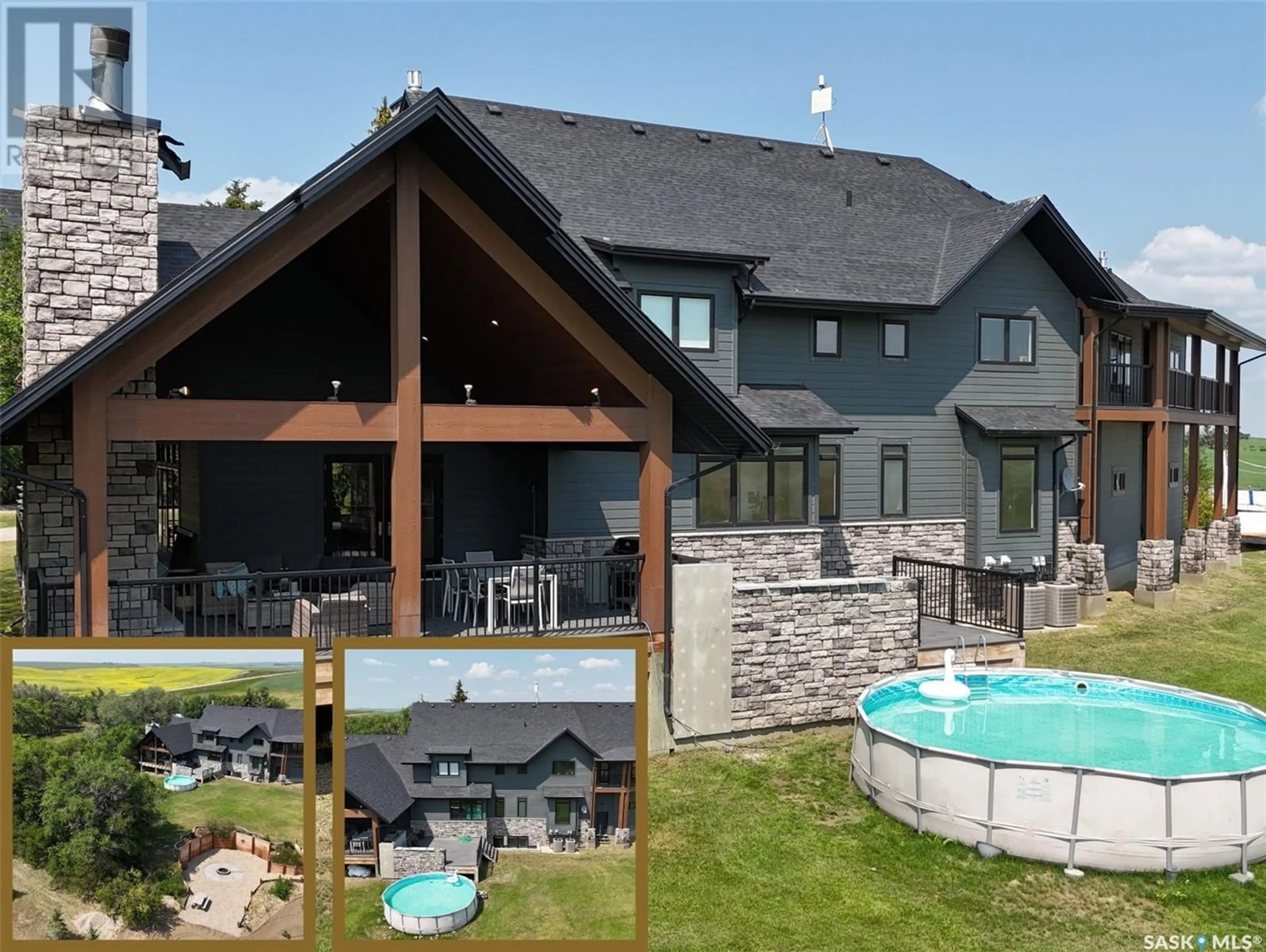 A pic from outside/outdoor area/front of a property/back of a property/a pic from drone, mountain view for #1 HWY ACREAGE HWY, Excelsior Rm No. 166 Saskatchewan S9H4M6