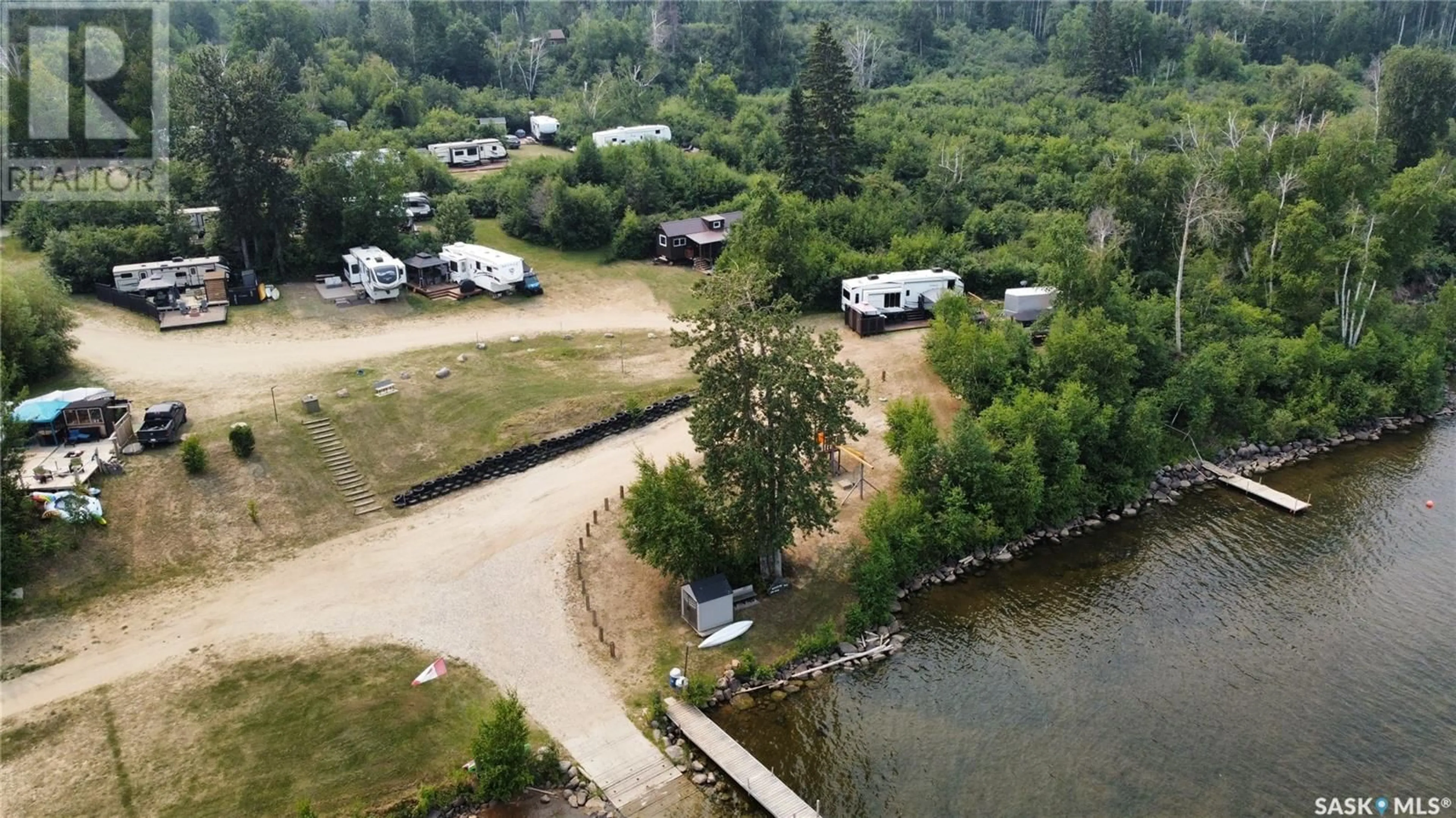 A pic from outside/outdoor area/front of a property/back of a property/a pic from drone, water/lake/river/ocean view for Tobin Lake Saskatchewan S0E1E0