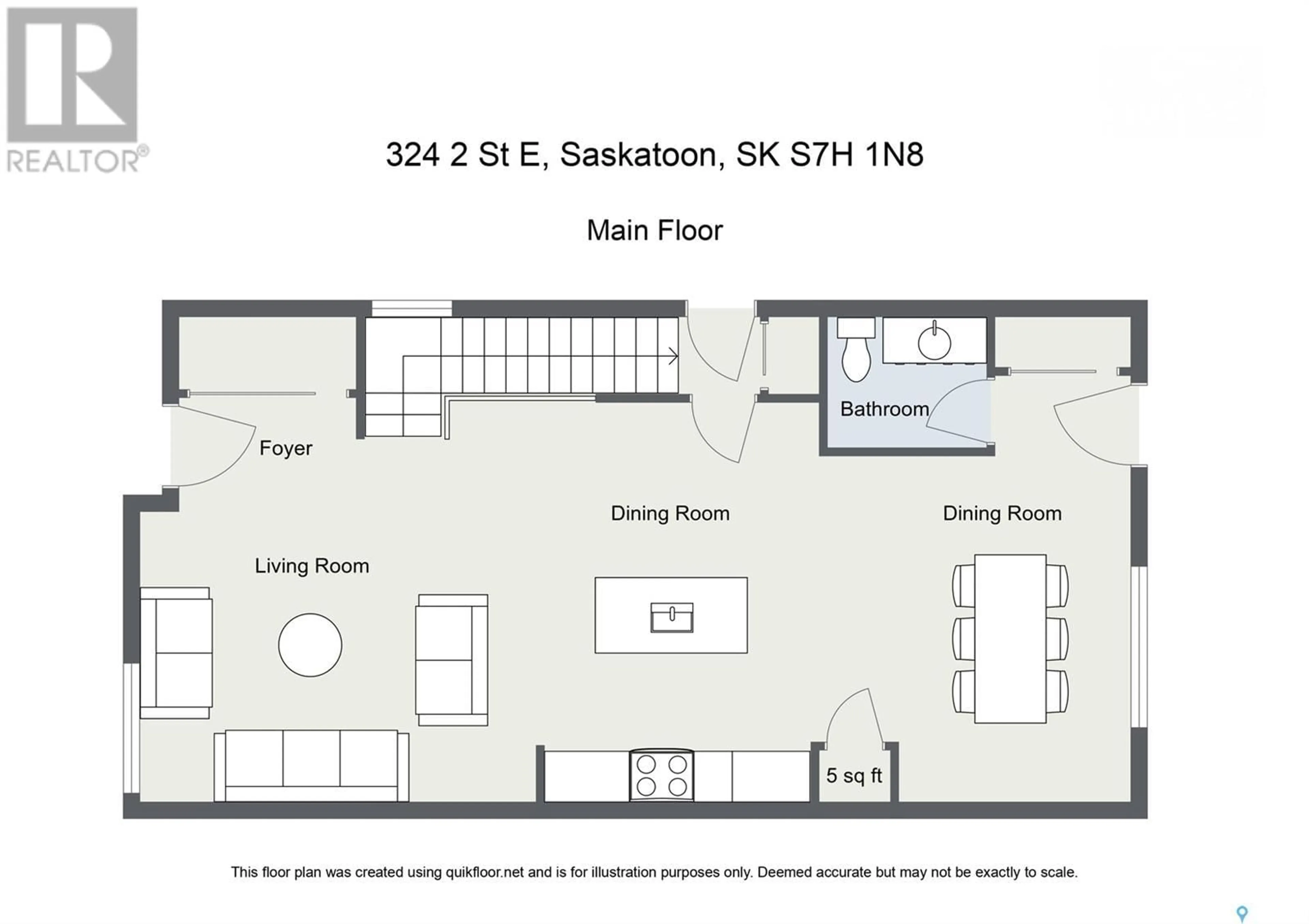 Floor plan for 324 2ND STREET, Saskatoon Saskatchewan S7H1N8