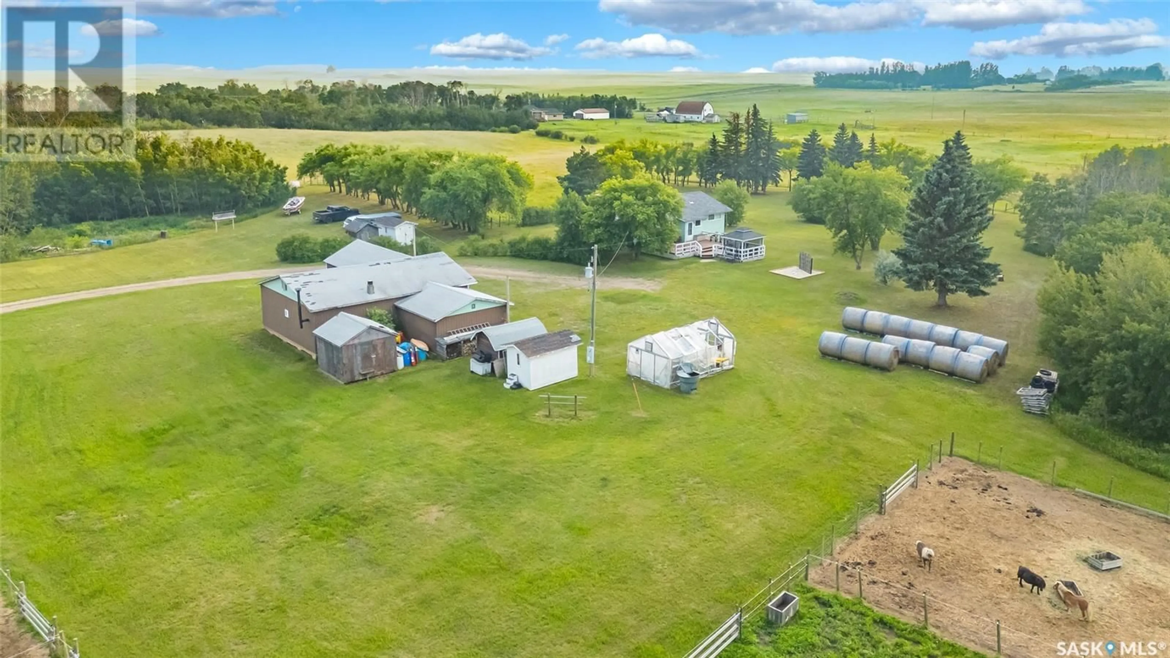 A pic from outside/outdoor area/front of a property/back of a property/a pic from drone, water/lake/river/ocean view for CIRCLE MC RANCH, Vanscoy Rm No. 345 Saskatchewan S7K3J6