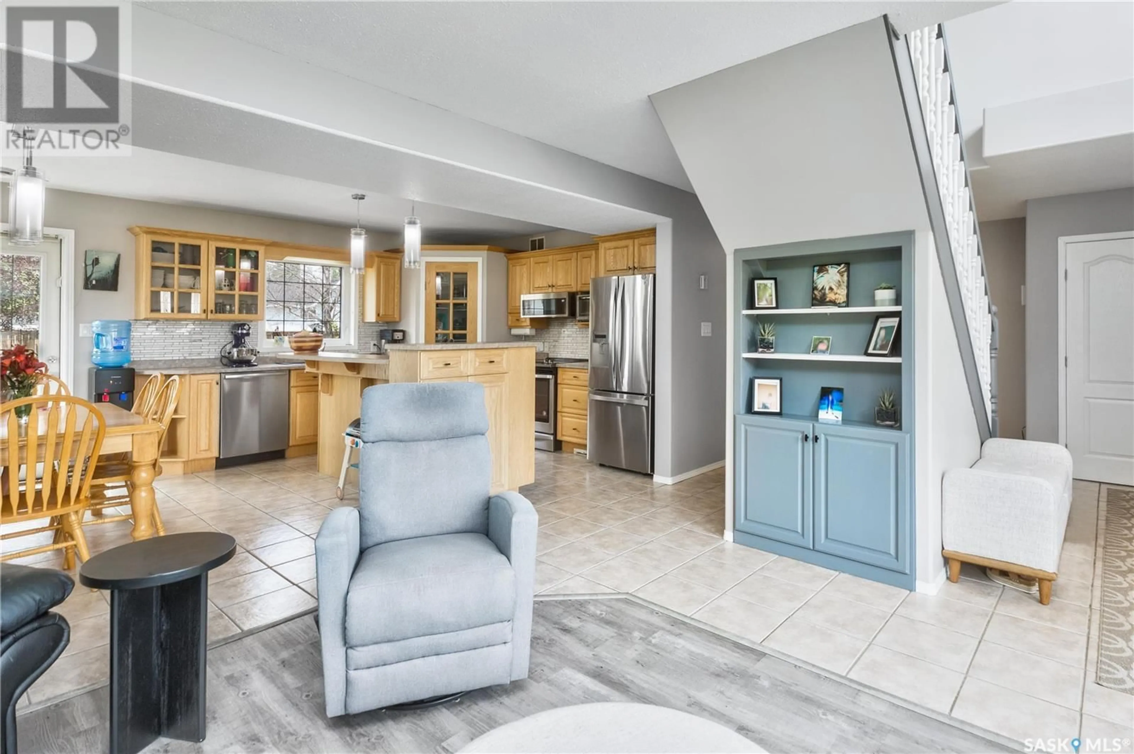 Open concept kitchen, ceramic/tile floor for 7 MEAGHER PLACE, Prince Albert Saskatchewan S6X1C3