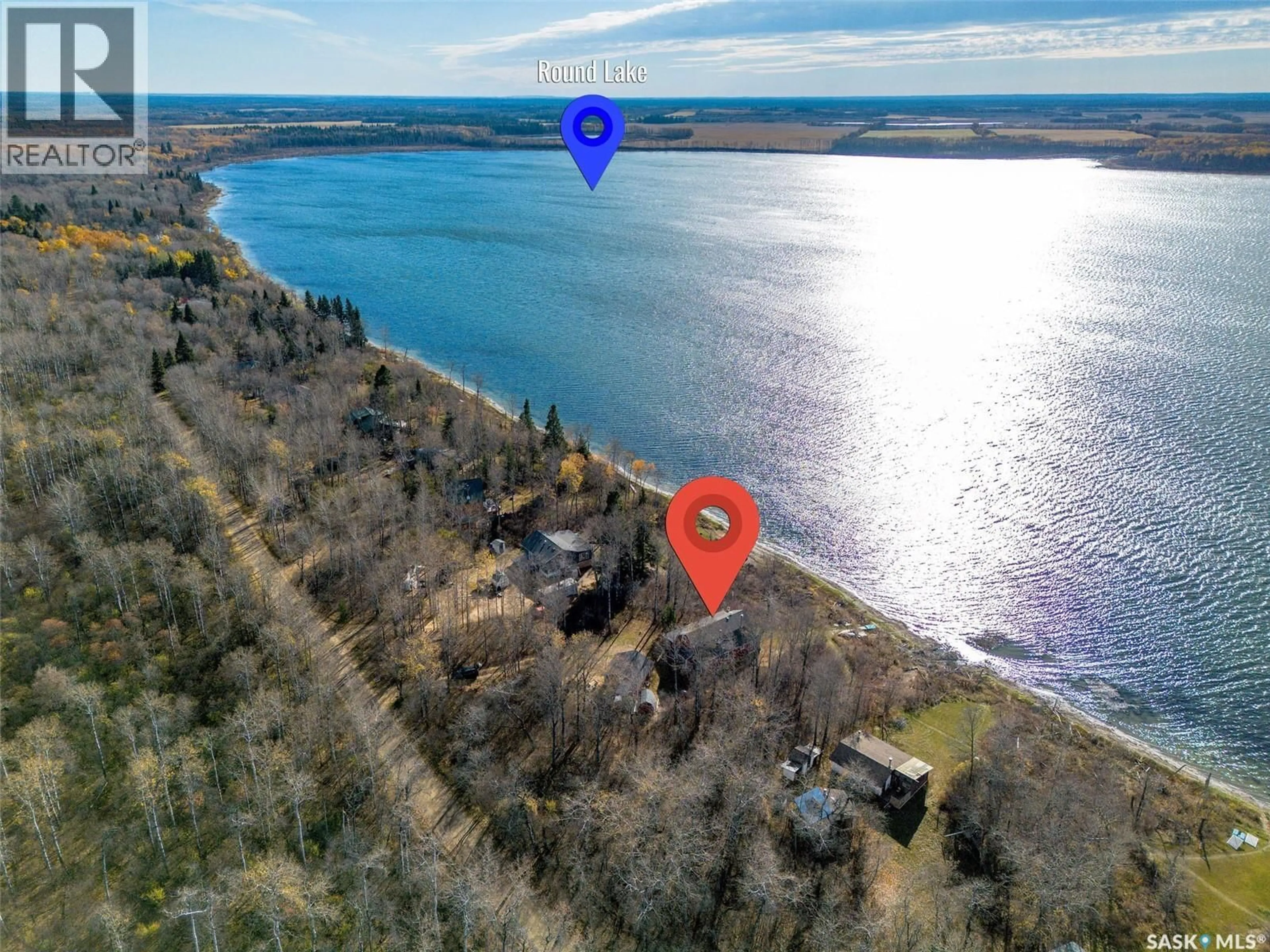 A pic from outside/outdoor area/front of a property/back of a property/a pic from drone, water/lake/river/ocean view for 17 ROUND LAKE, Shellbrook Rm No. 493 Saskatchewan S0A3Y0