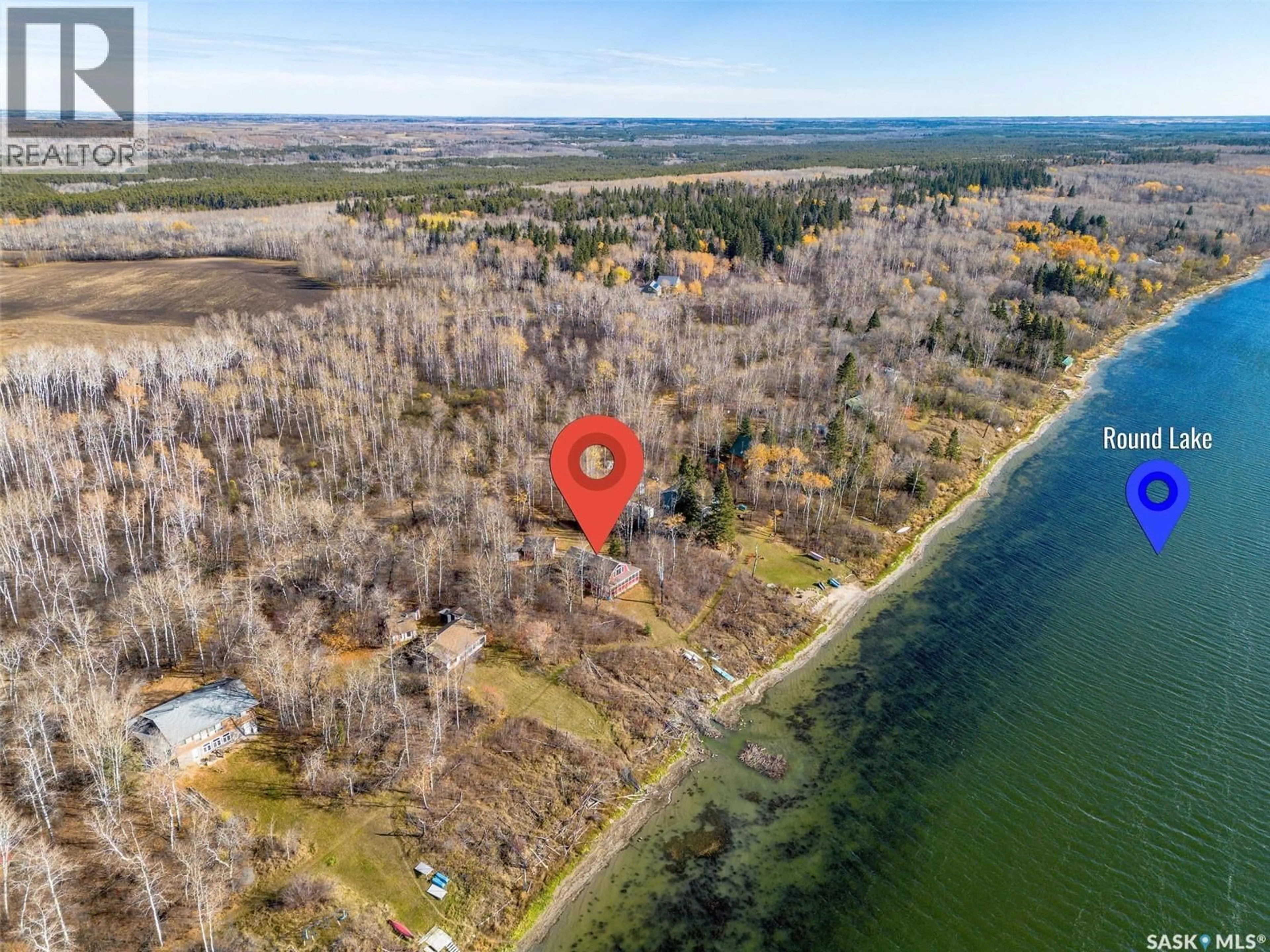 A pic from outside/outdoor area/front of a property/back of a property/a pic from drone, water/lake/river/ocean view for 17 ROUND LAKE, Shellbrook Rm No. 493 Saskatchewan S0A3Y0