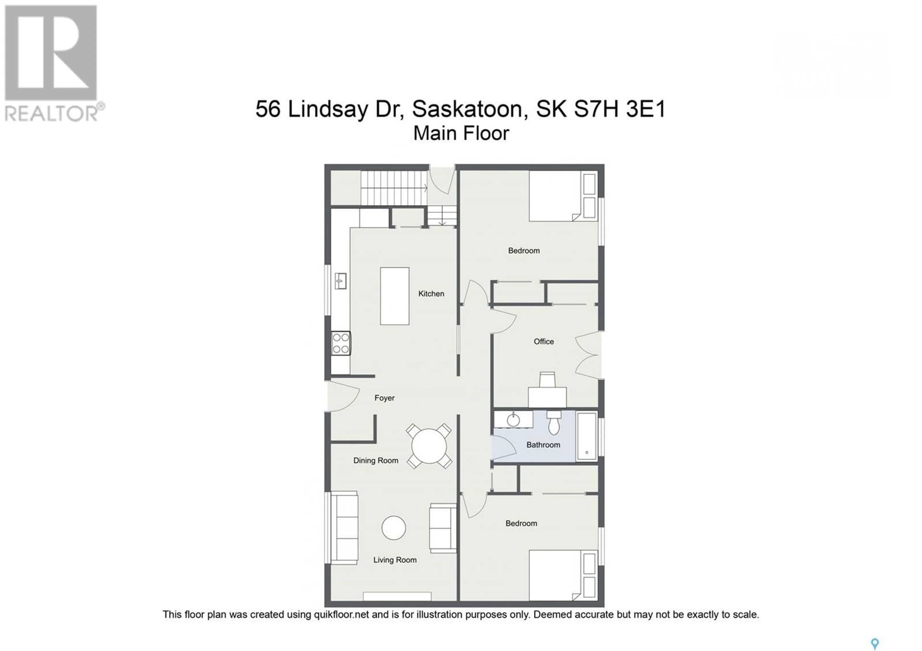 Floor plan for 56 LINDSAY DRIVE, Saskatoon Saskatchewan S7H3E1