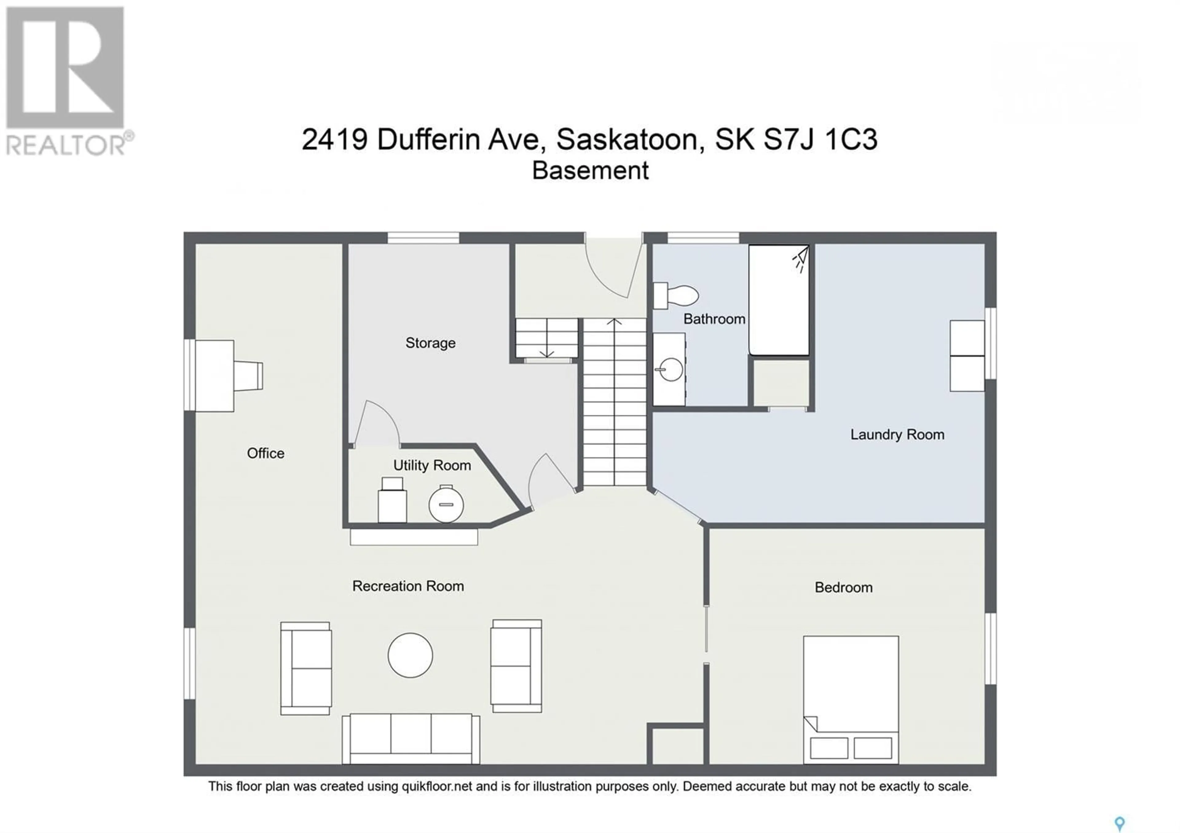 Floor plan for 2419 DUFFERIN AVENUE, Saskatoon Saskatchewan S7J1C3