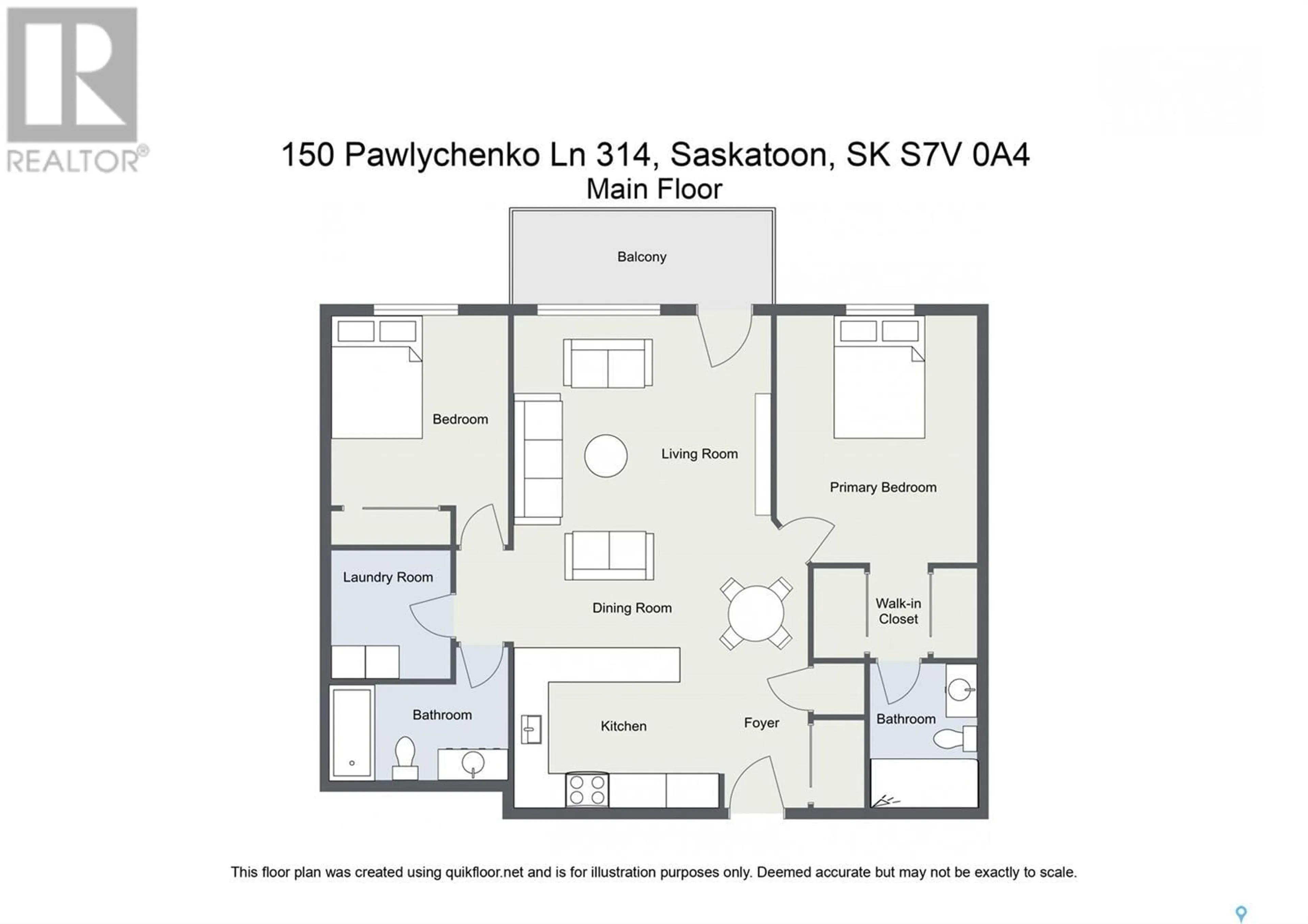 Floor plan for 314 150 PAWLYCHENKO LANE, Saskatoon Saskatchewan S7B0B4