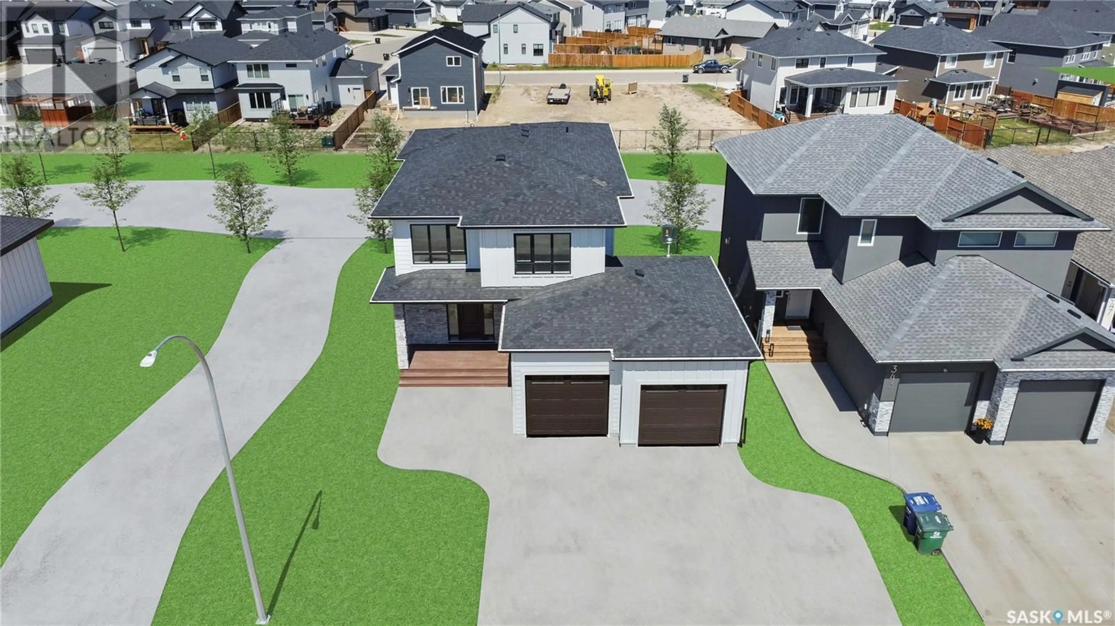 A pic from outside/outdoor area/front of a property/back of a property/a pic from drone, street for 339 LESKIW BEND, Saskatoon Saskatchewan S7V1X8