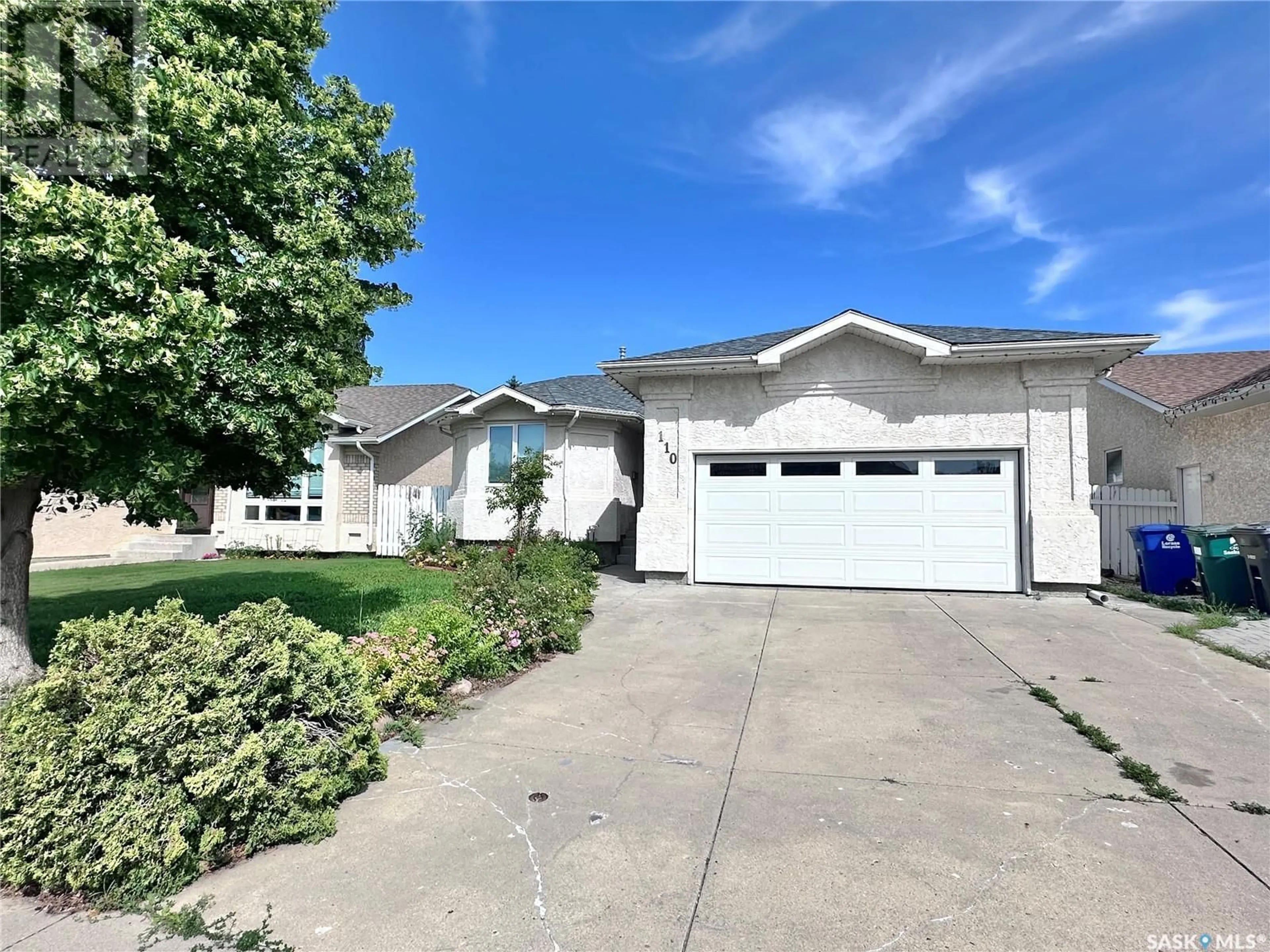 Home with vinyl exterior material, street for 110 BLACKTHORN CRESCENT, Saskatoon Saskatchewan S7V1B1