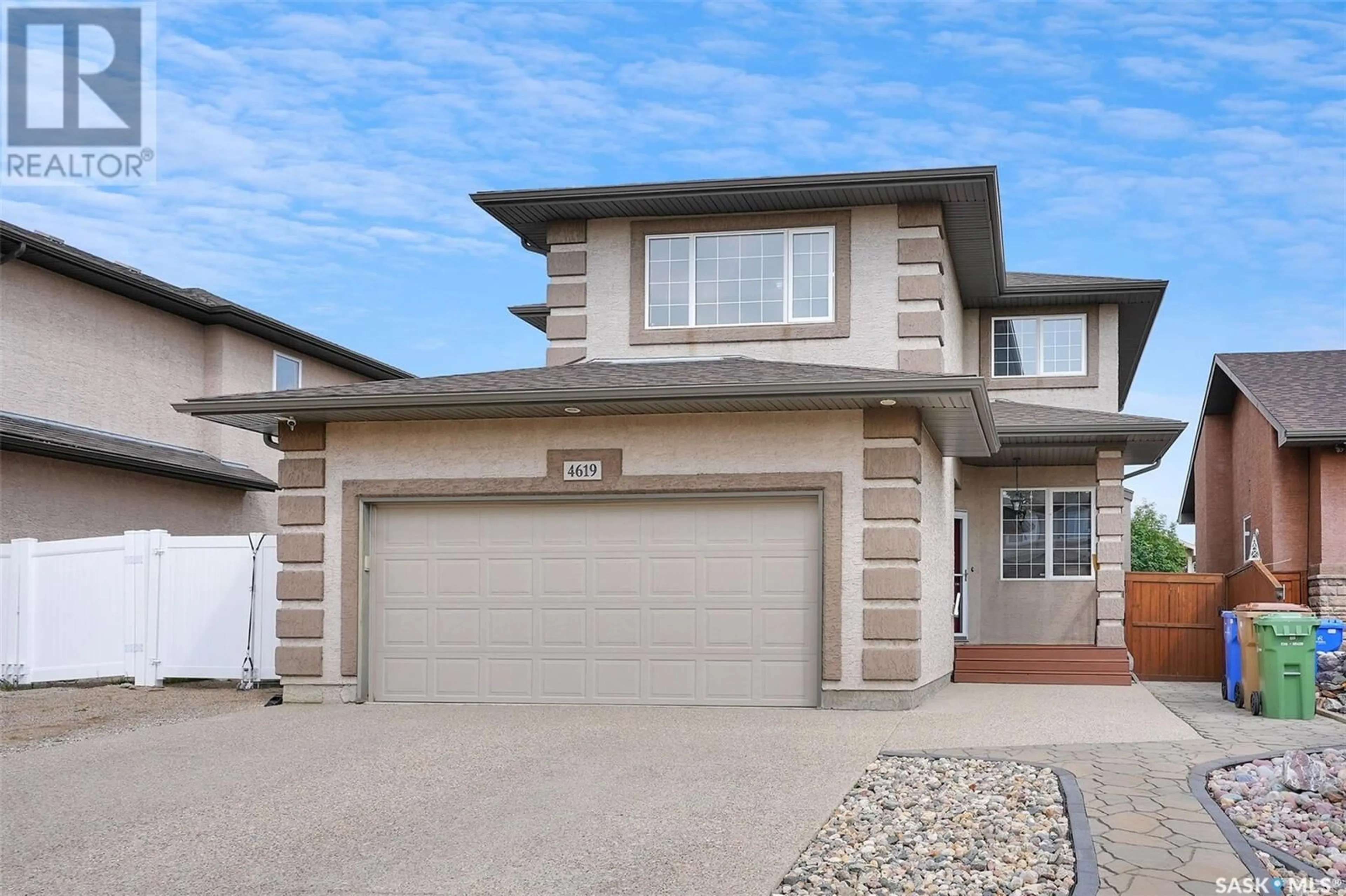 Home with vinyl exterior material, street for 4619 SHUMIATCHER CRESCENT, Regina Saskatchewan S4X0B8