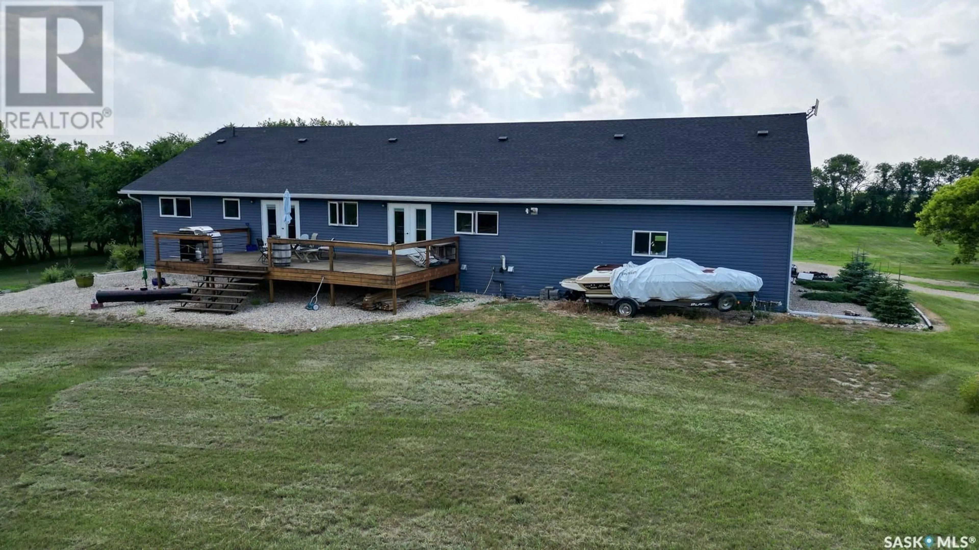 A pic from outside/outdoor area/front of a property/back of a property/a pic from drone, building for HORVATH ACREAGE, Longlaketon Rm No. 219 Saskatchewan S0C1S0