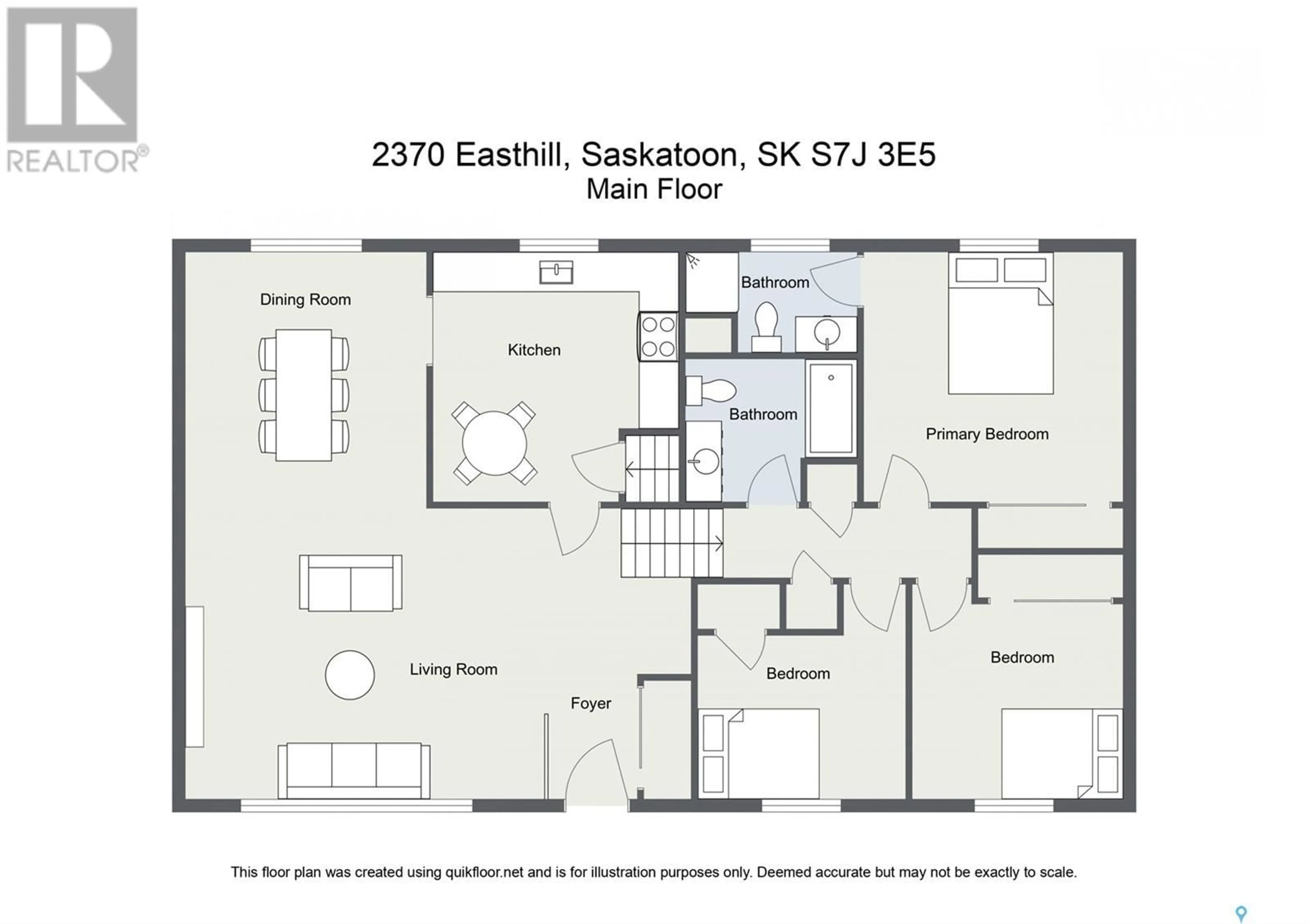 Floor plan for 2370 EASTHILL, Saskatoon Saskatchewan S7J3E5