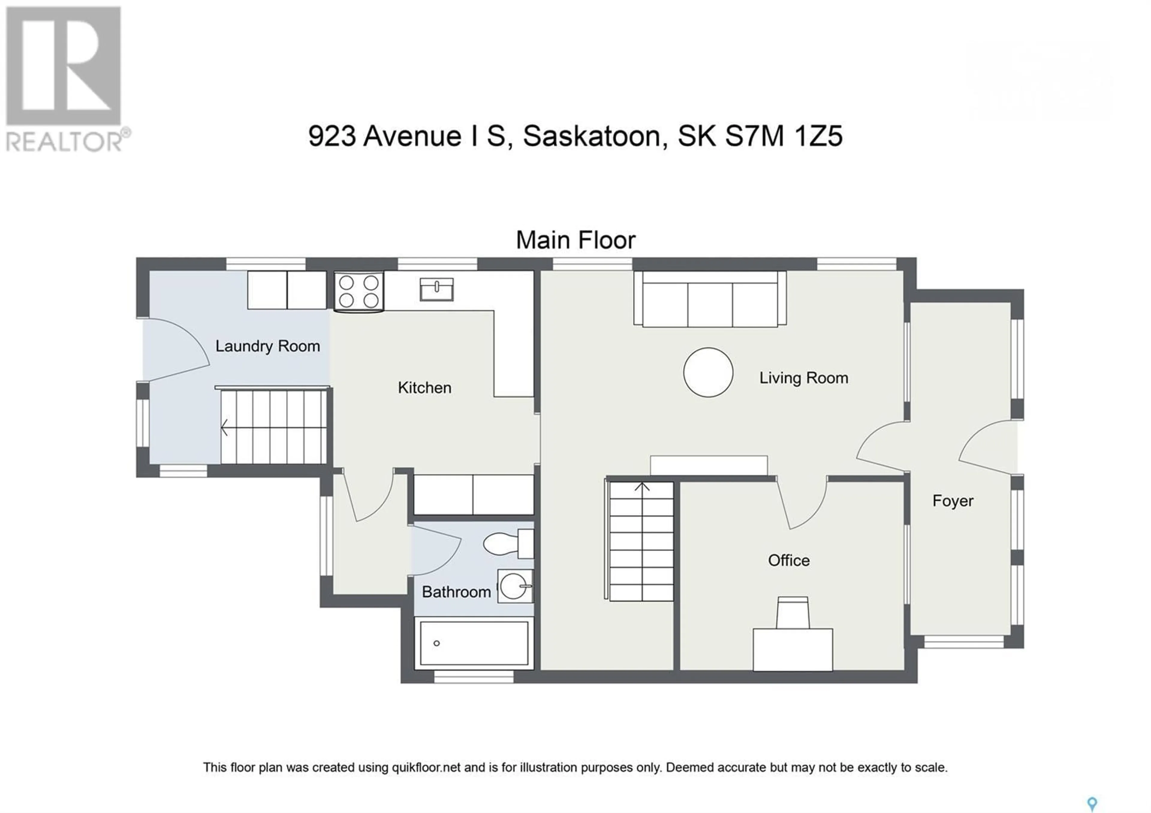 Floor plan for 923 I AVENUE, Saskatoon Saskatchewan S7M1Z5