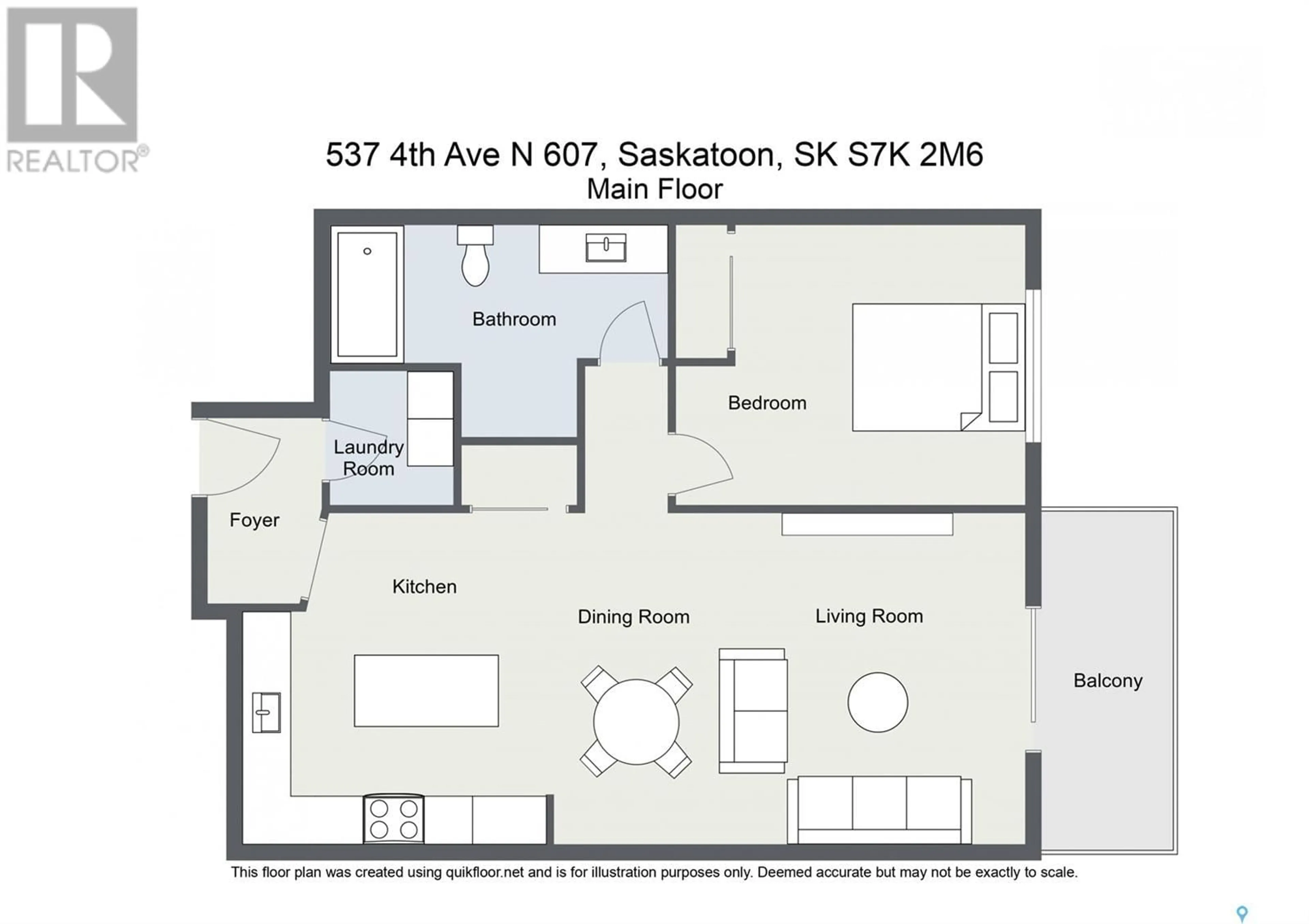 Floor plan for N - 607 537 4TH AVENUE, Saskatoon Saskatchewan S7K2M6