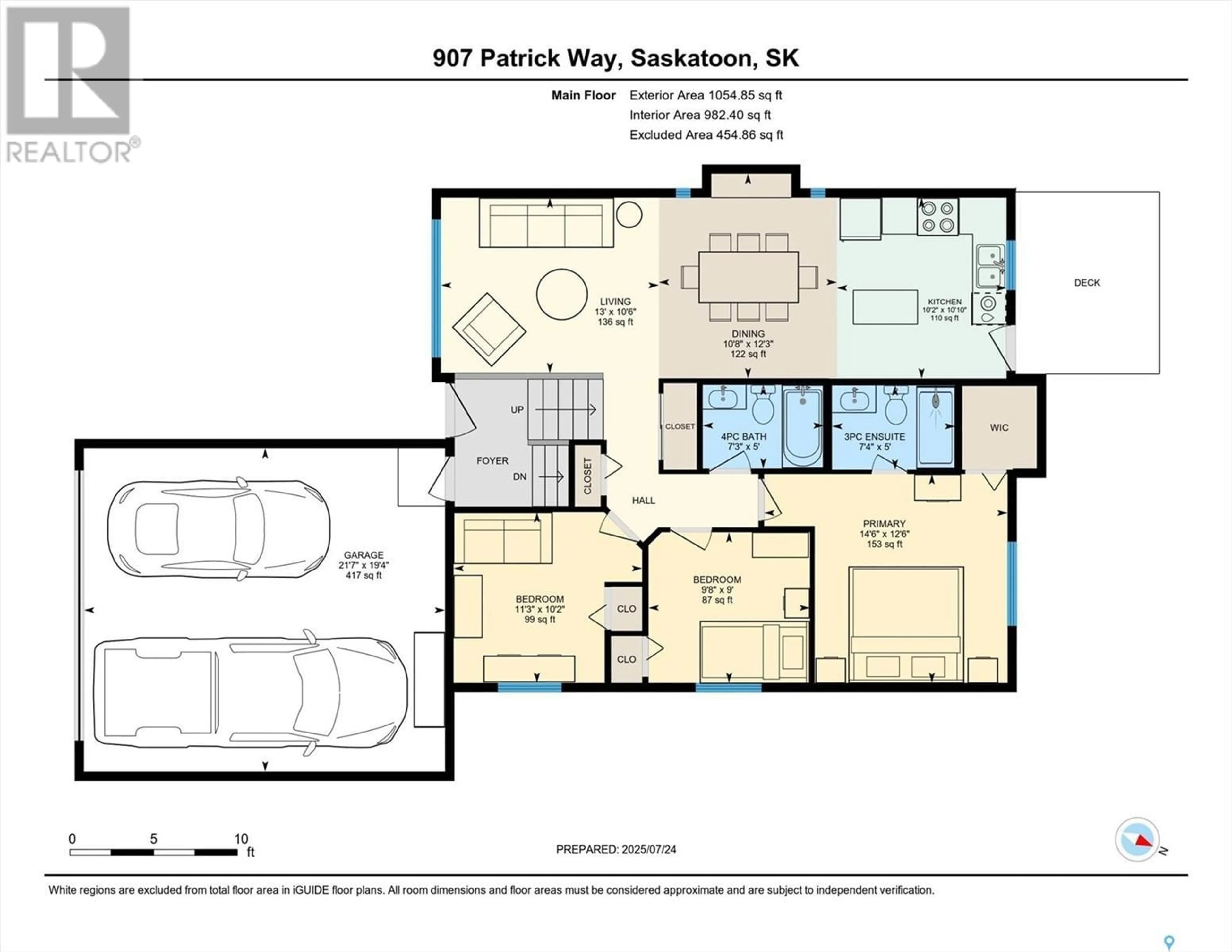 Floor plan for 907 PATRICK WAY, Saskatoon Saskatchewan S7W0G2