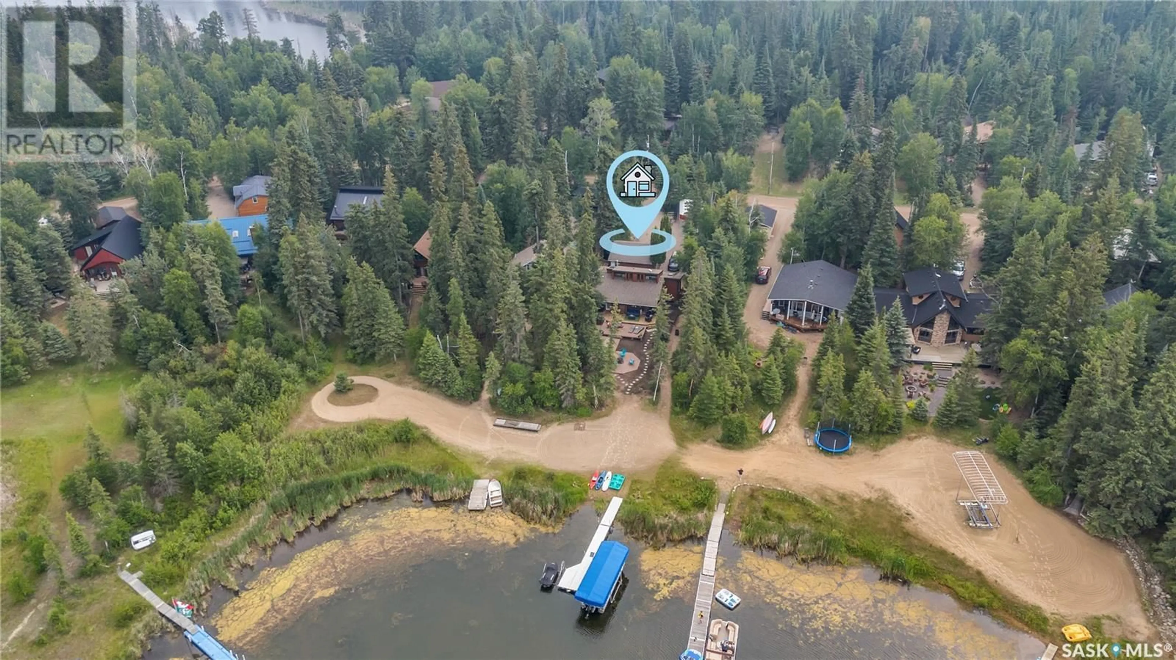 A pic from outside/outdoor area/front of a property/back of a property/a pic from drone, water/lake/river/ocean view for 712 MARINE DRIVE, Lakeland Rm No. 521 Saskatchewan S0J0N0
