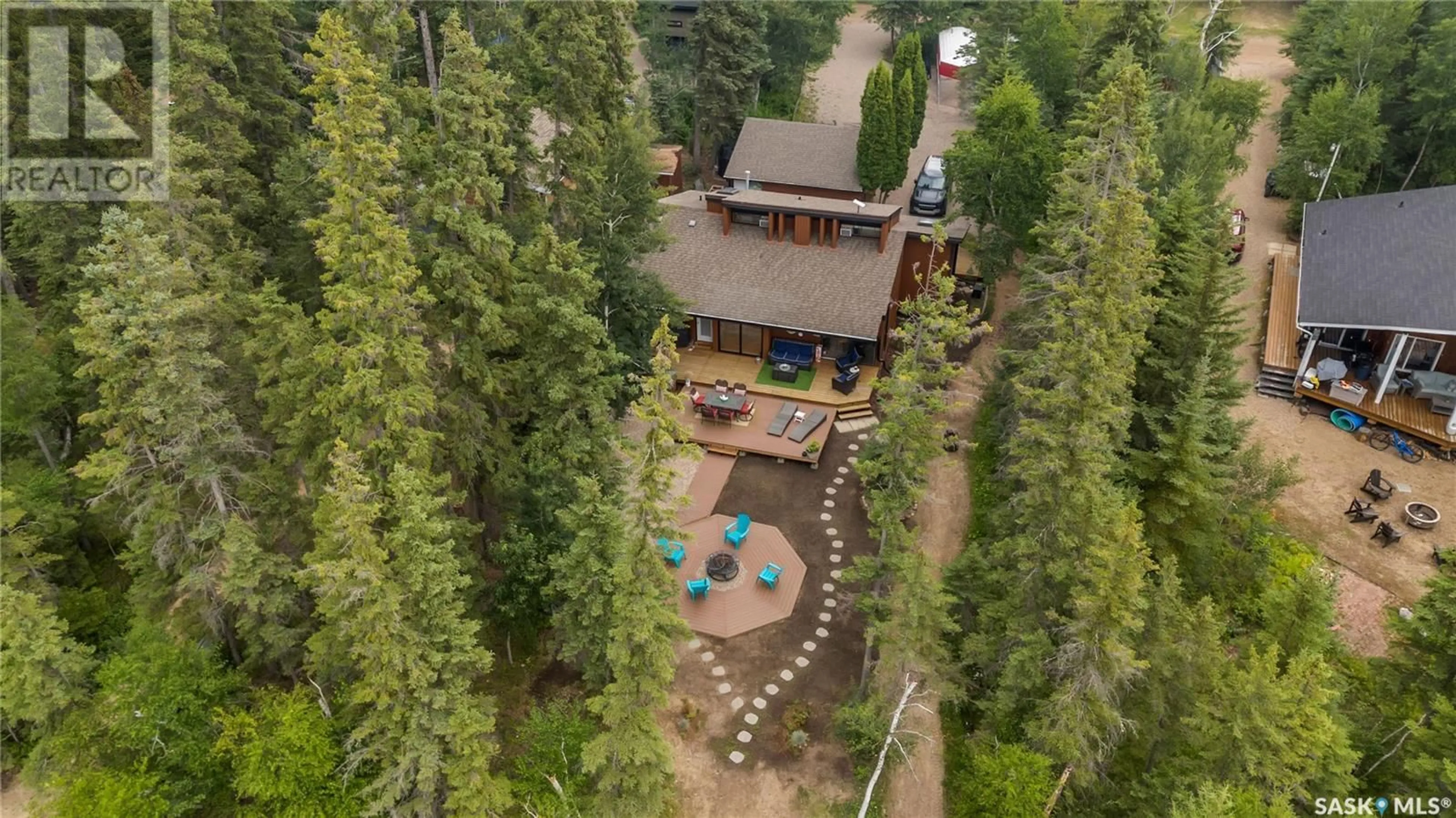 A pic from outside/outdoor area/front of a property/back of a property/a pic from drone, forest/trees view for 712 MARINE DRIVE, Lakeland Rm No. 521 Saskatchewan S0J0N0