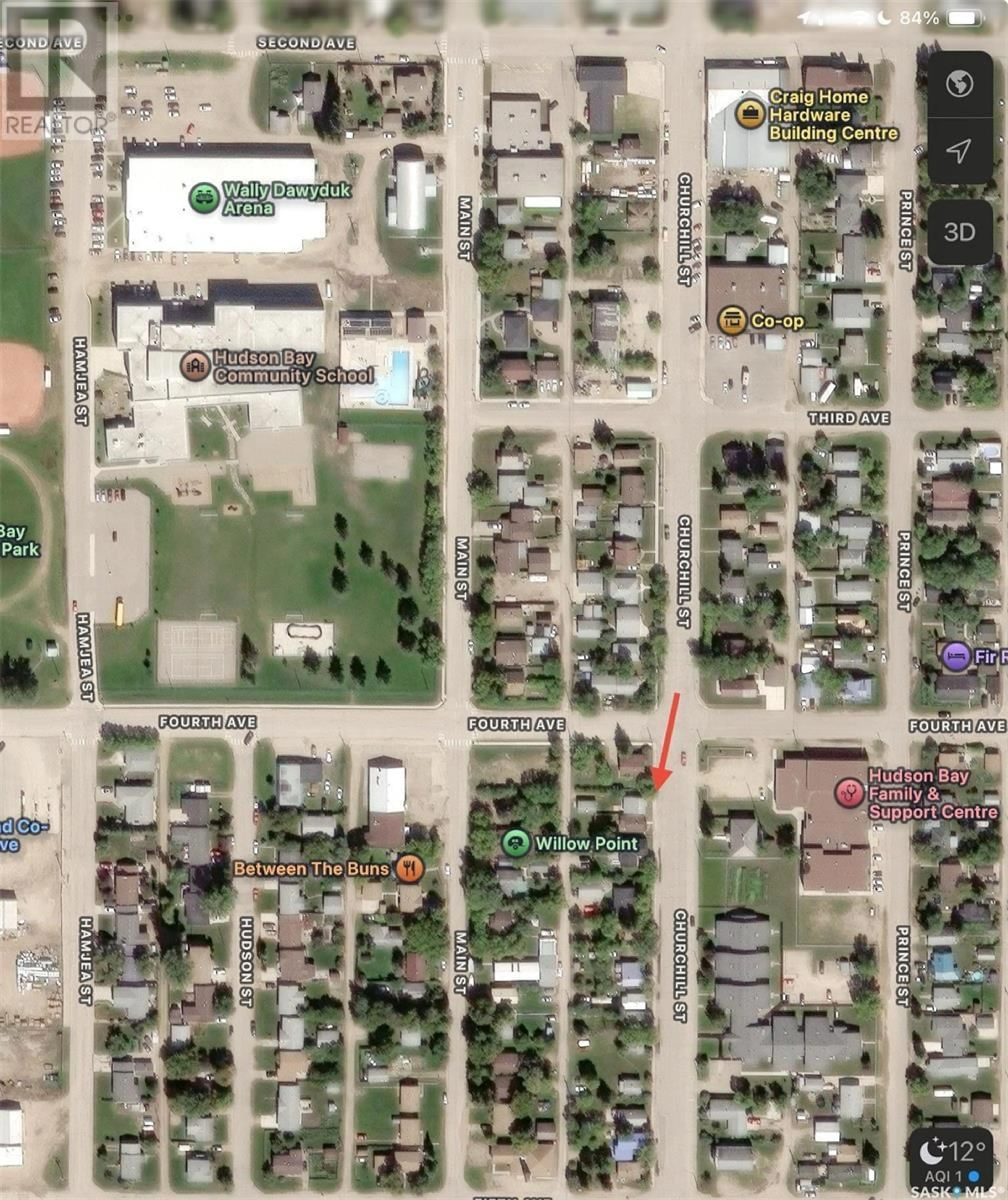 Picture of a map for 505 CHURCHILL STREET, Hudson Bay Saskatchewan S0E0Y0