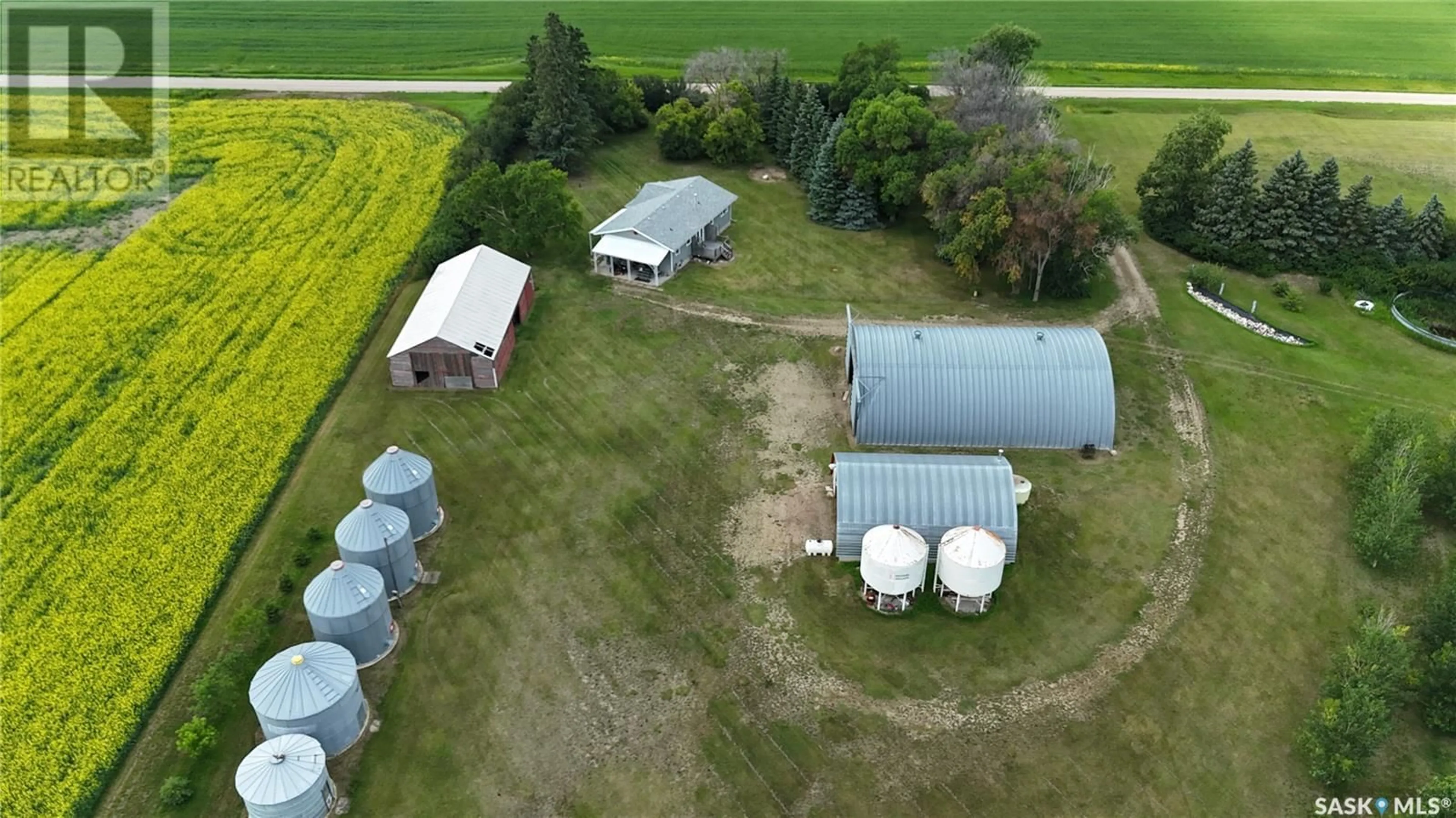 A pic from outside/outdoor area/front of a property/back of a property/a pic from drone, building for KOZAN ACREAGE, Cupar Rm No. 218 Saskatchewan S0G0Y0