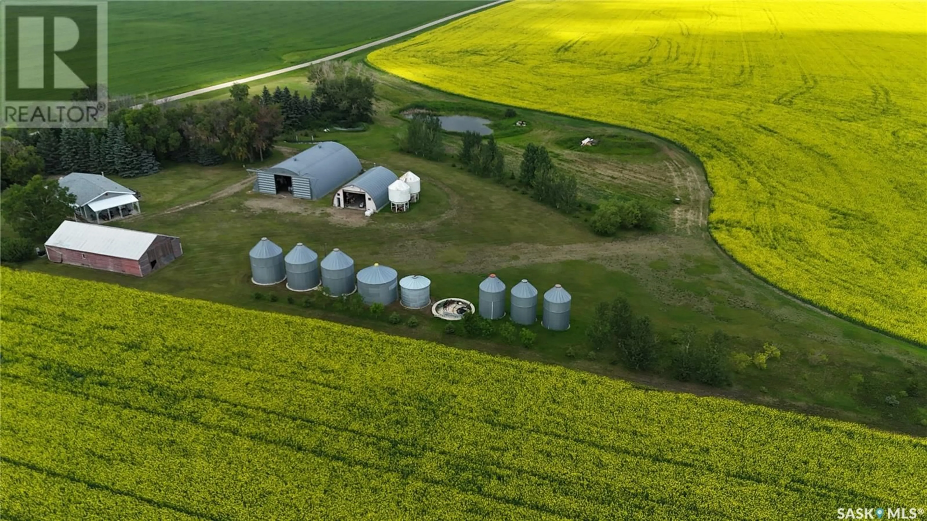 A pic from outside/outdoor area/front of a property/back of a property/a pic from drone, building for KOZAN ACREAGE, Cupar Rm No. 218 Saskatchewan S0G0Y0