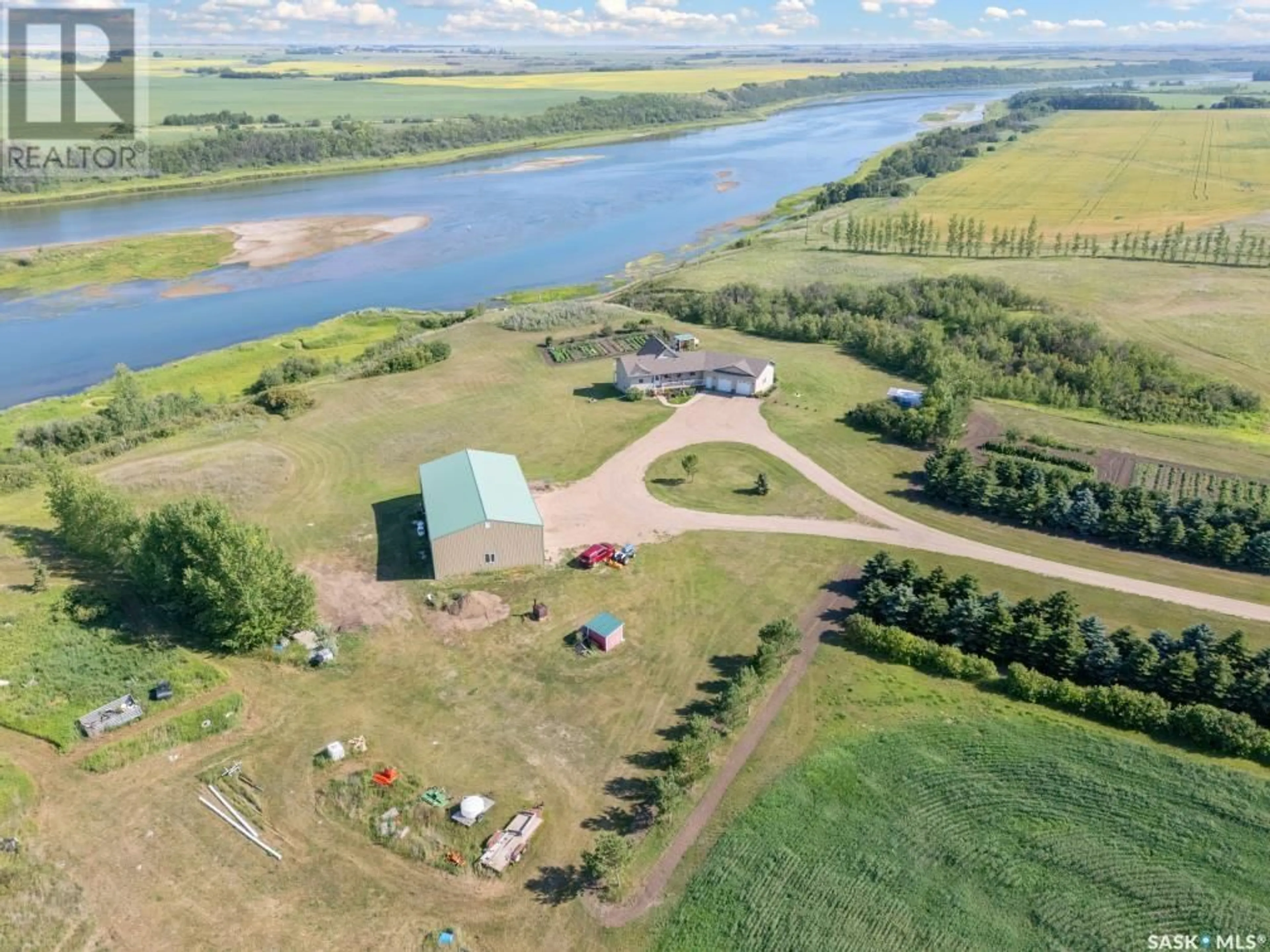 A pic from outside/outdoor area/front of a property/back of a property/a pic from drone, water/lake/river/ocean view for 39411 BLUMENHEIM ROAD, Corman Park Rm No. 344 Saskatchewan S0K3A0