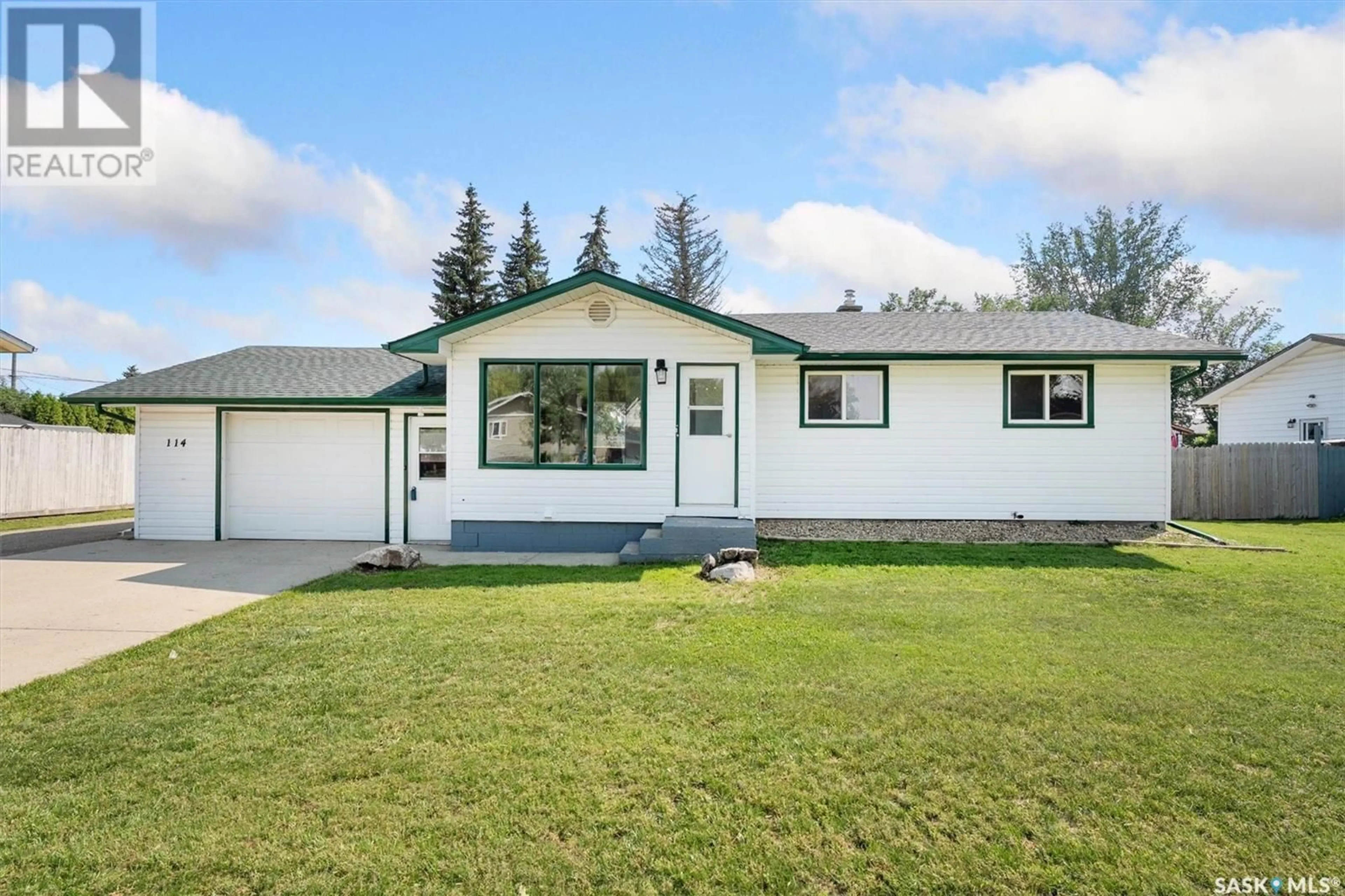 Home with vinyl exterior material, street for 114 2ND STREET, Martensville Saskatchewan S0K2T0