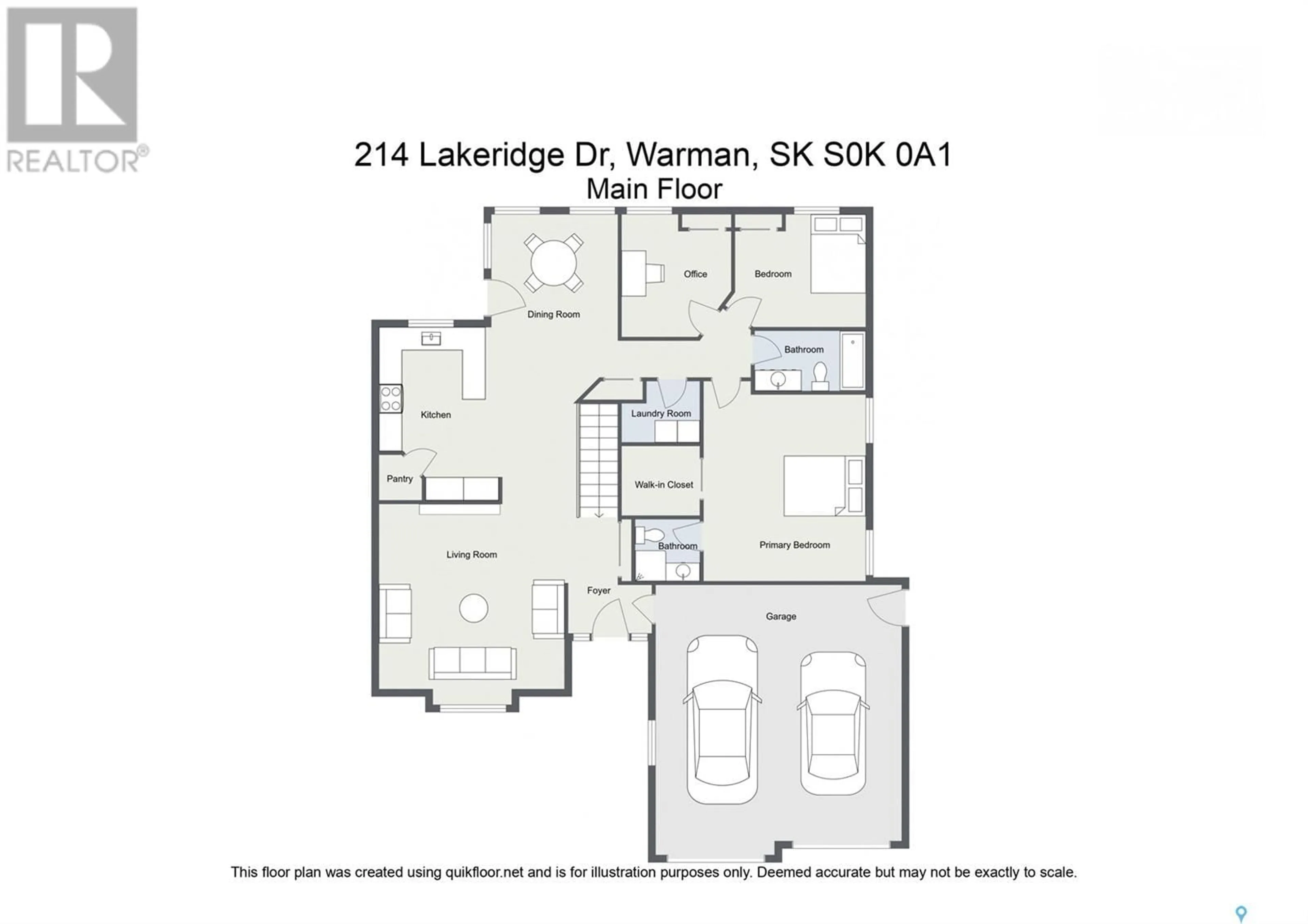Floor plan for 214 LAKERIDGE DRIVE, Warman Saskatchewan S0K0A1