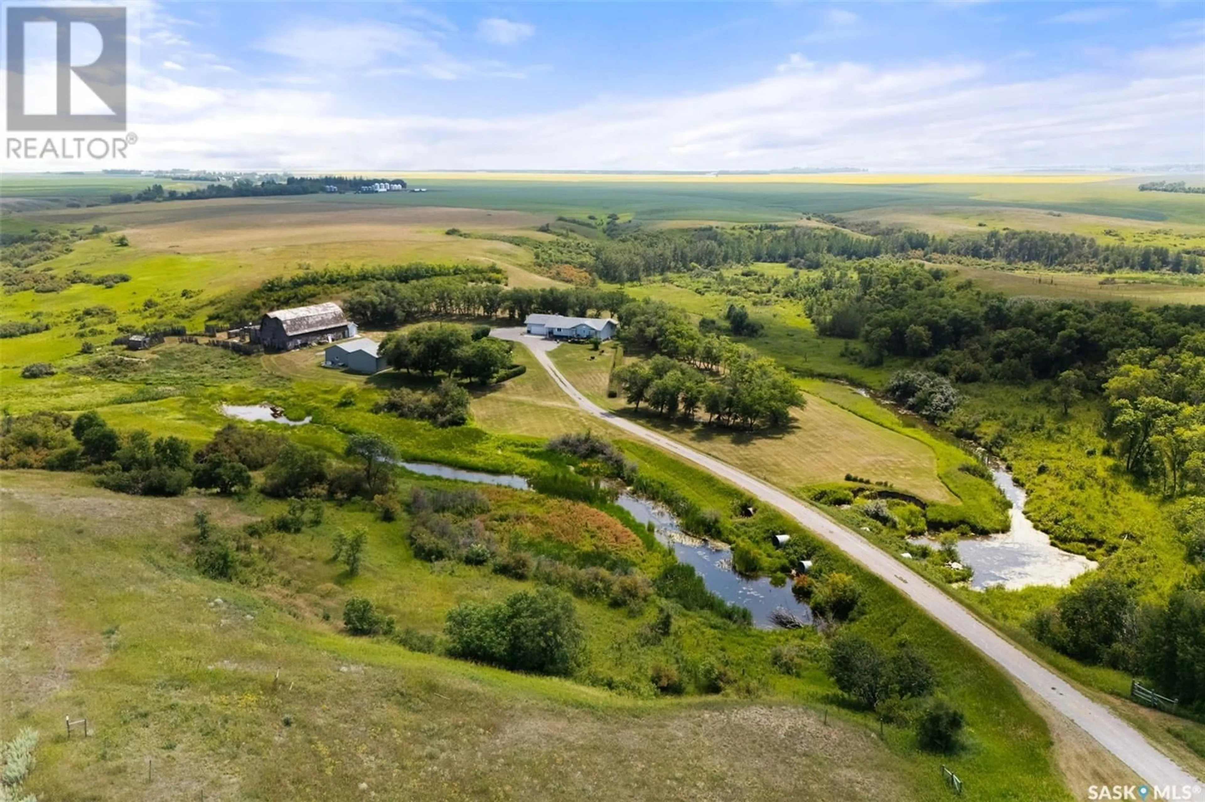 A pic from outside/outdoor area/front of a property/back of a property/a pic from drone, water/lake/river/ocean view for KINGSTON VALLEY ACREAGE, Lumsden Rm No. 189 Saskatchewan S0G3C0