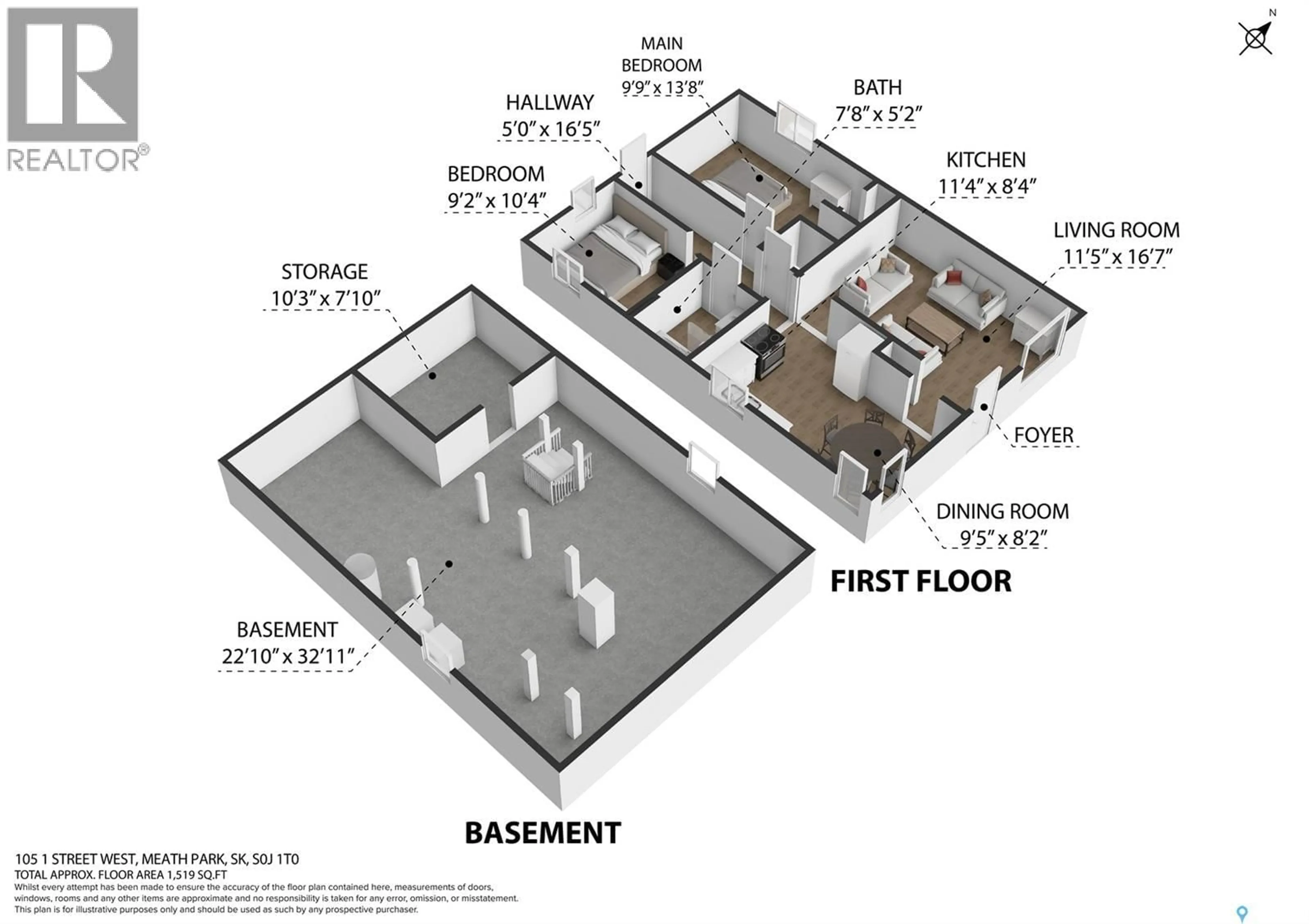 Floor plan for 105 1ST, Meath Park Saskatchewan S0J1T0
