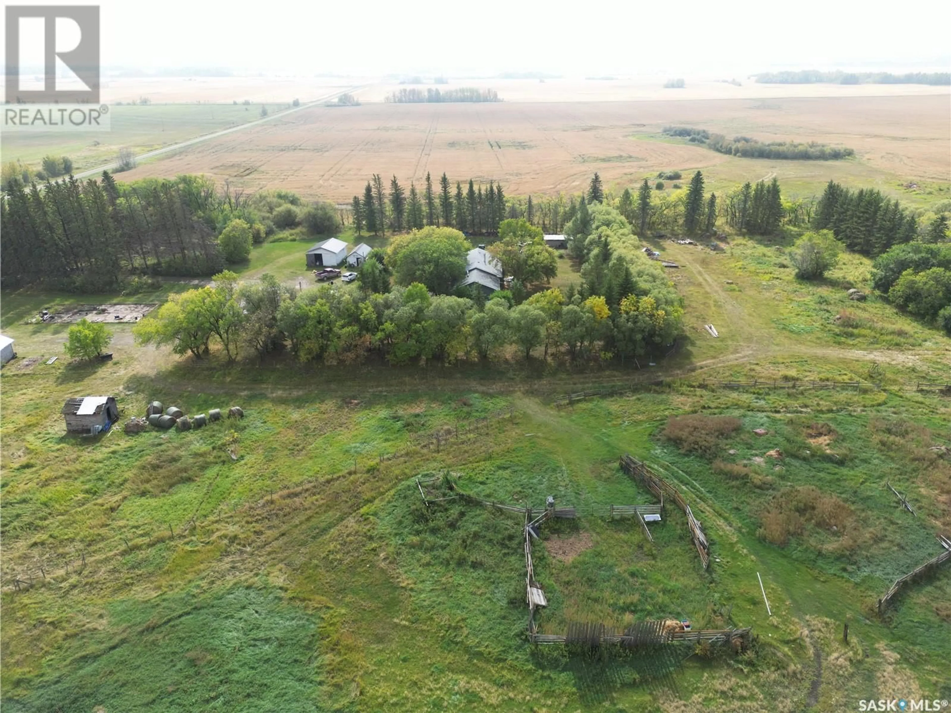 A pic from outside/outdoor area/front of a property/back of a property/a pic from drone, forest/trees view for TEMPLE K, Hudson Bay Rm No. 394 Saskatchewan S0E0Y0