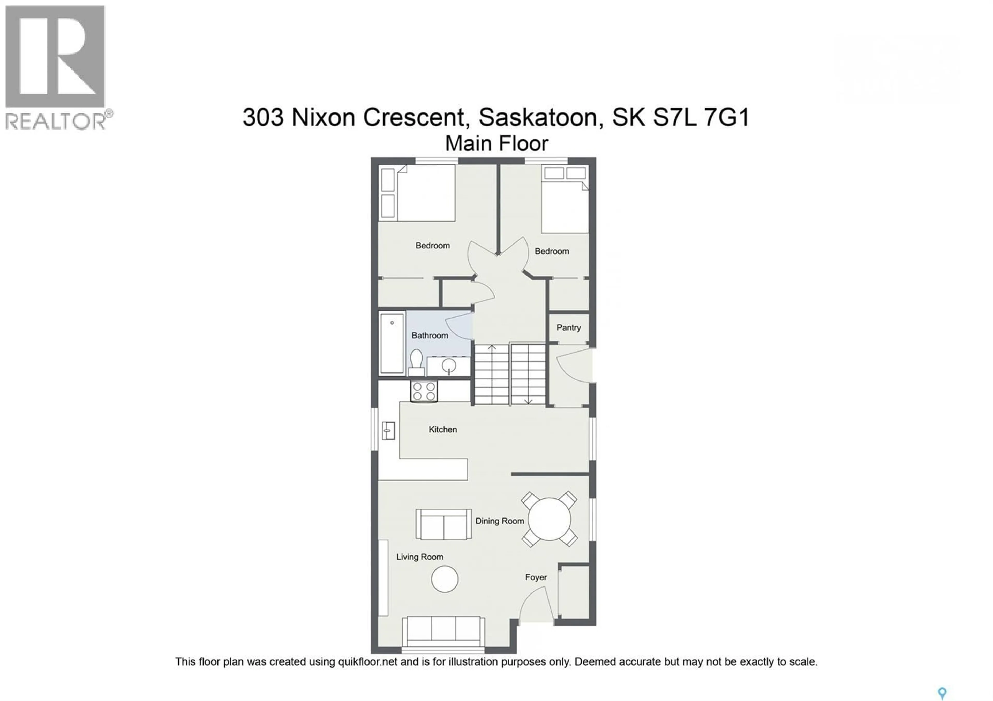 Floor plan for 303 NIXON CRESCENT, Saskatoon Saskatchewan S7L7G1