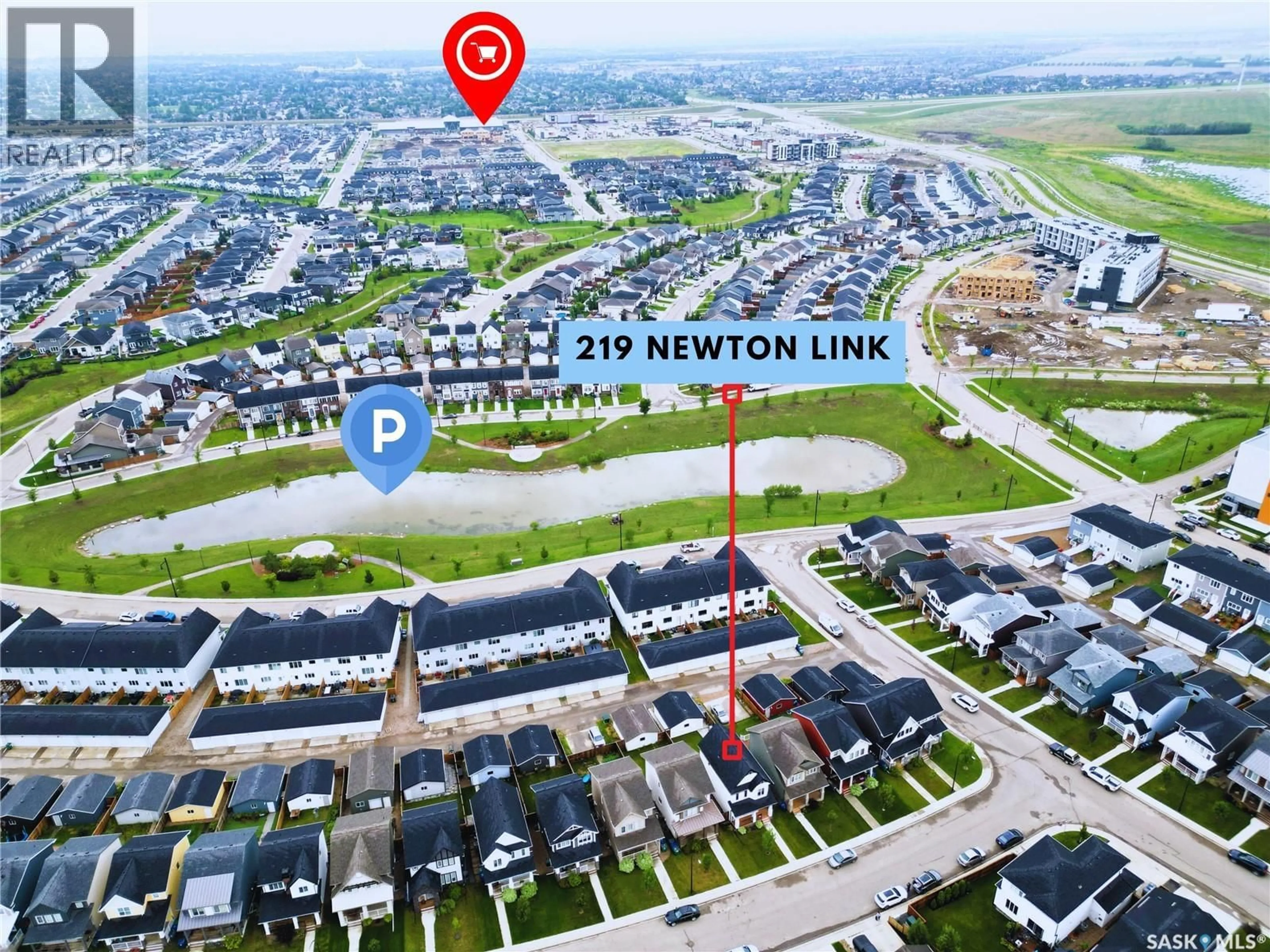 A pic from outside/outdoor area/front of a property/back of a property/a pic from drone, street for 219 NEWTON LINK, Saskatoon Saskatchewan S7V0N6