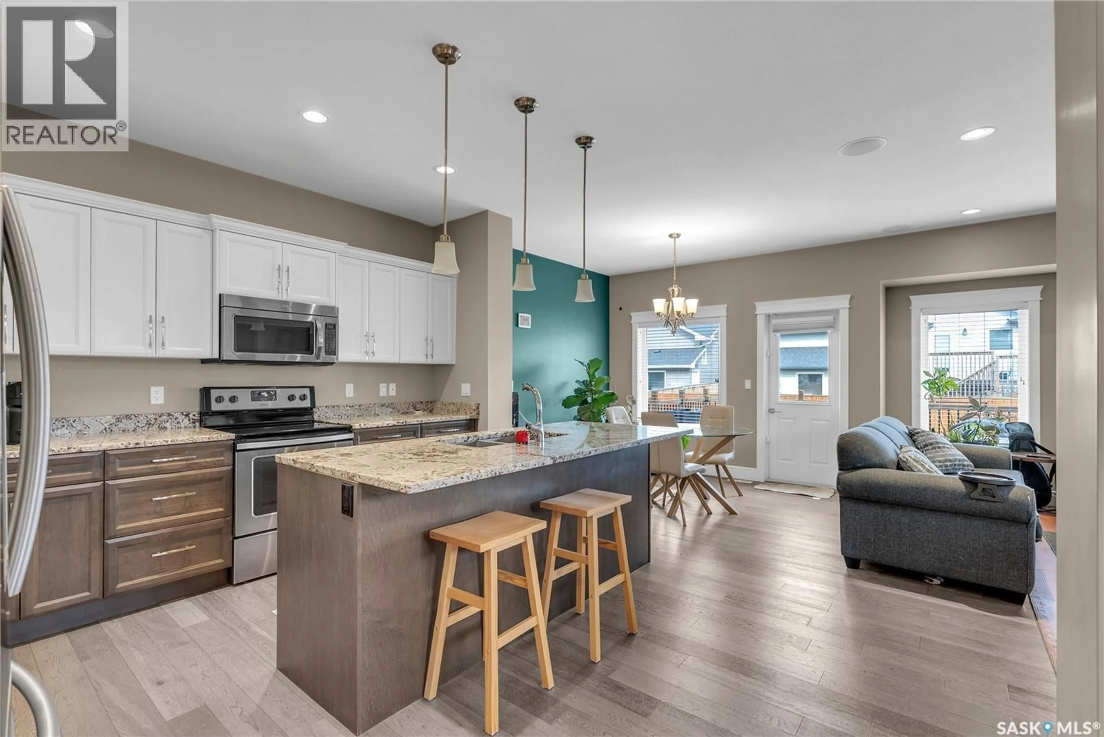 Open concept kitchen, ceramic/tile floor for 1147 PRINGLE WAY, Saskatoon Saskatchewan S7T1C9