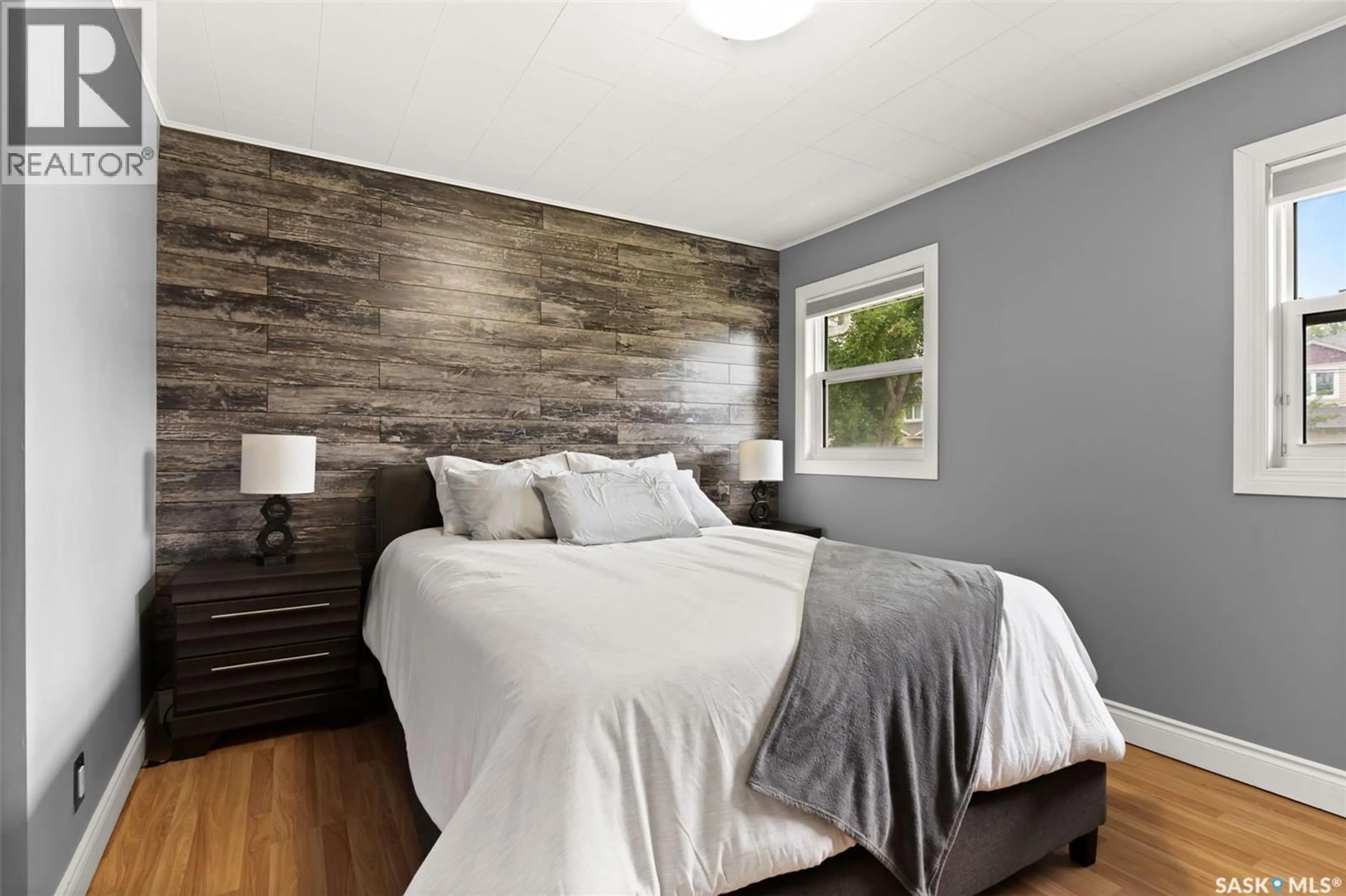 Bedroom with bed, wood/laminate floor for 850 CONNAUGHT STREET, Regina Saskatchewan S4T4S4