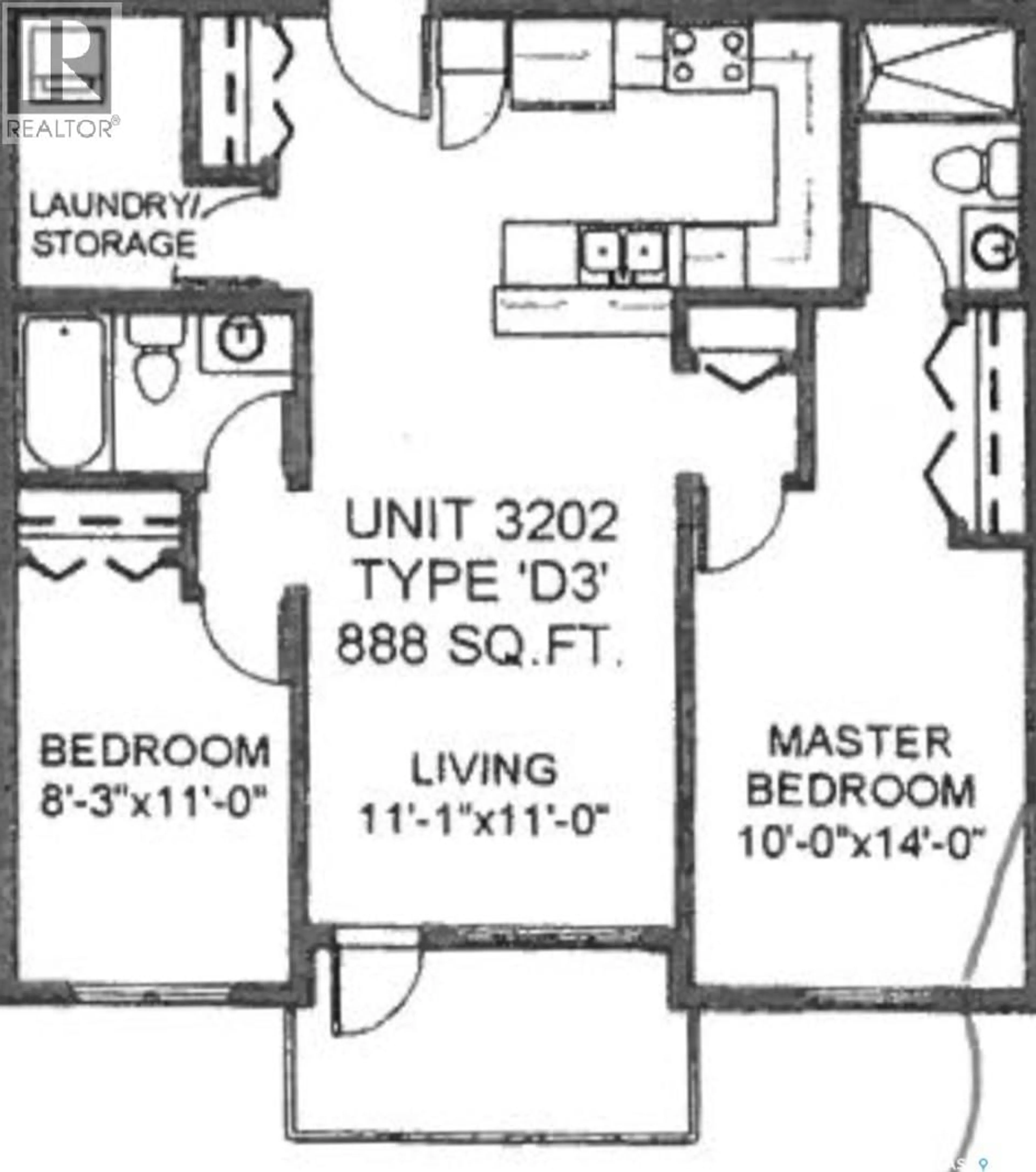 Floor plan for 106 - 3202 WILLIS CRESCENT, Saskatoon Saskatchewan S7T0T1
