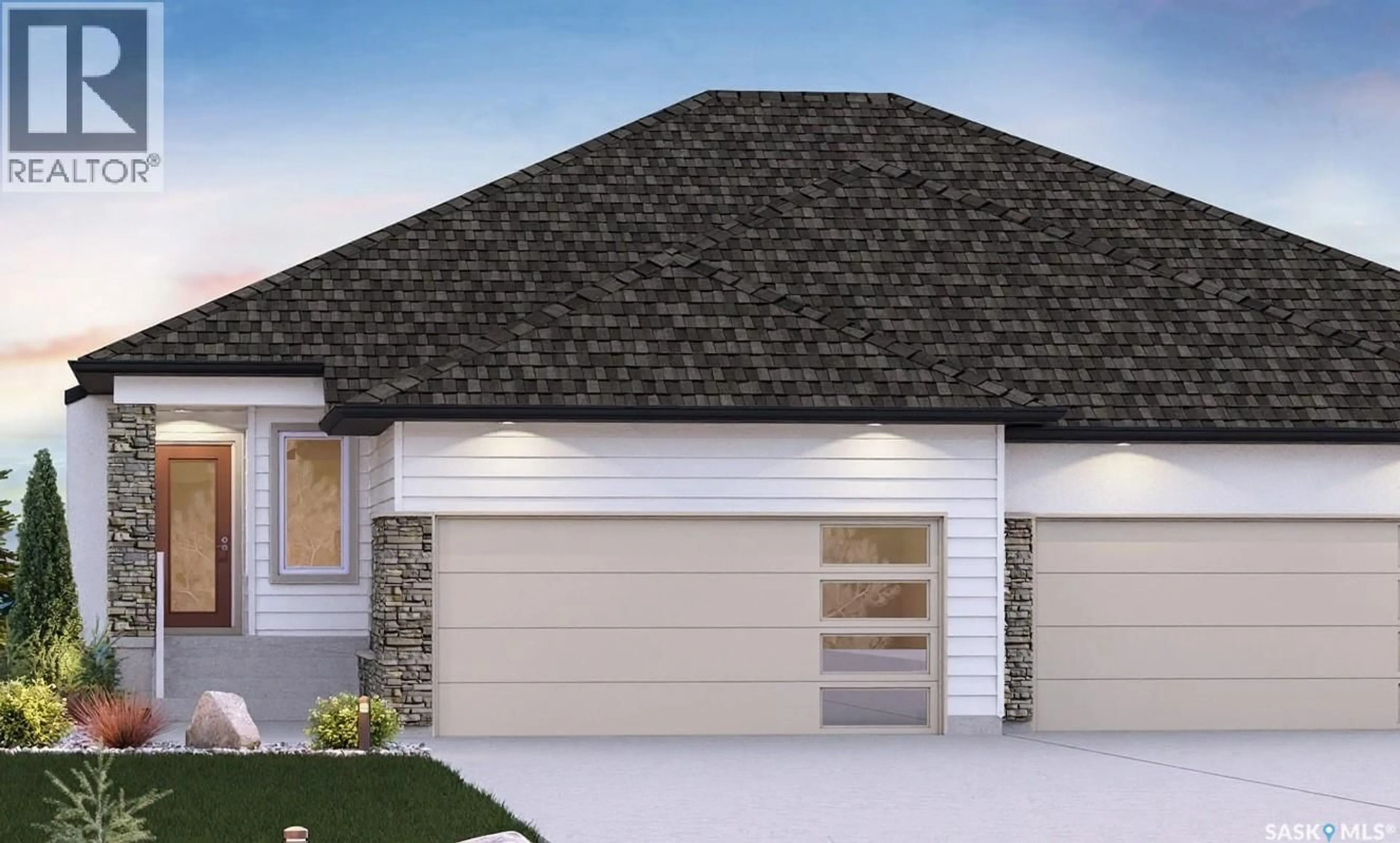 Home with vinyl exterior material, street for 858 DELAET BAY, Warman Saskatchewan S0K4S4