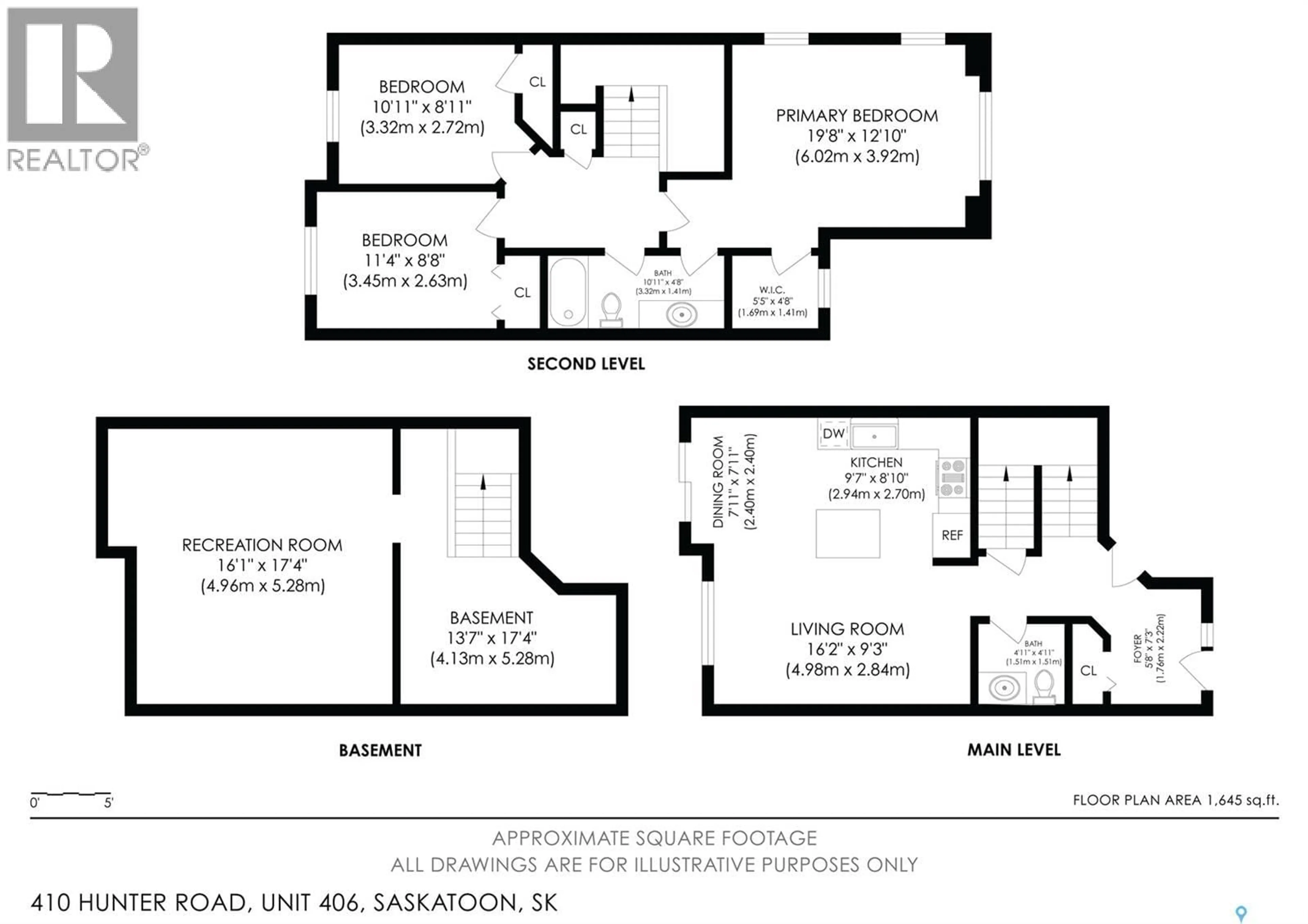 Floor plan for 410 - 406 HUNTER ROAD, Saskatoon Saskatchewan S7T0L5
