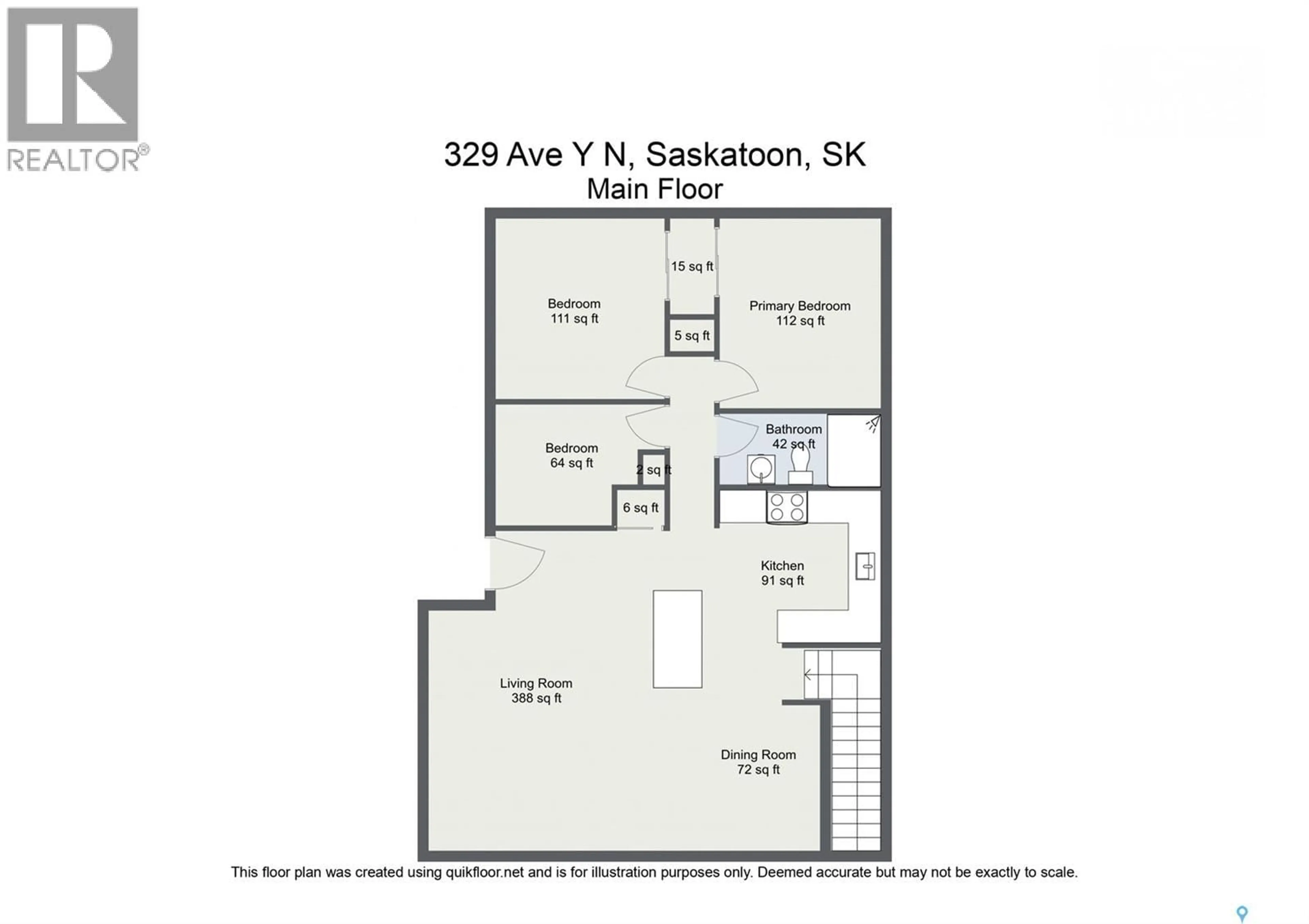 Floor plan for 329 Y AVENUE, Saskatoon Saskatchewan S7L3K8