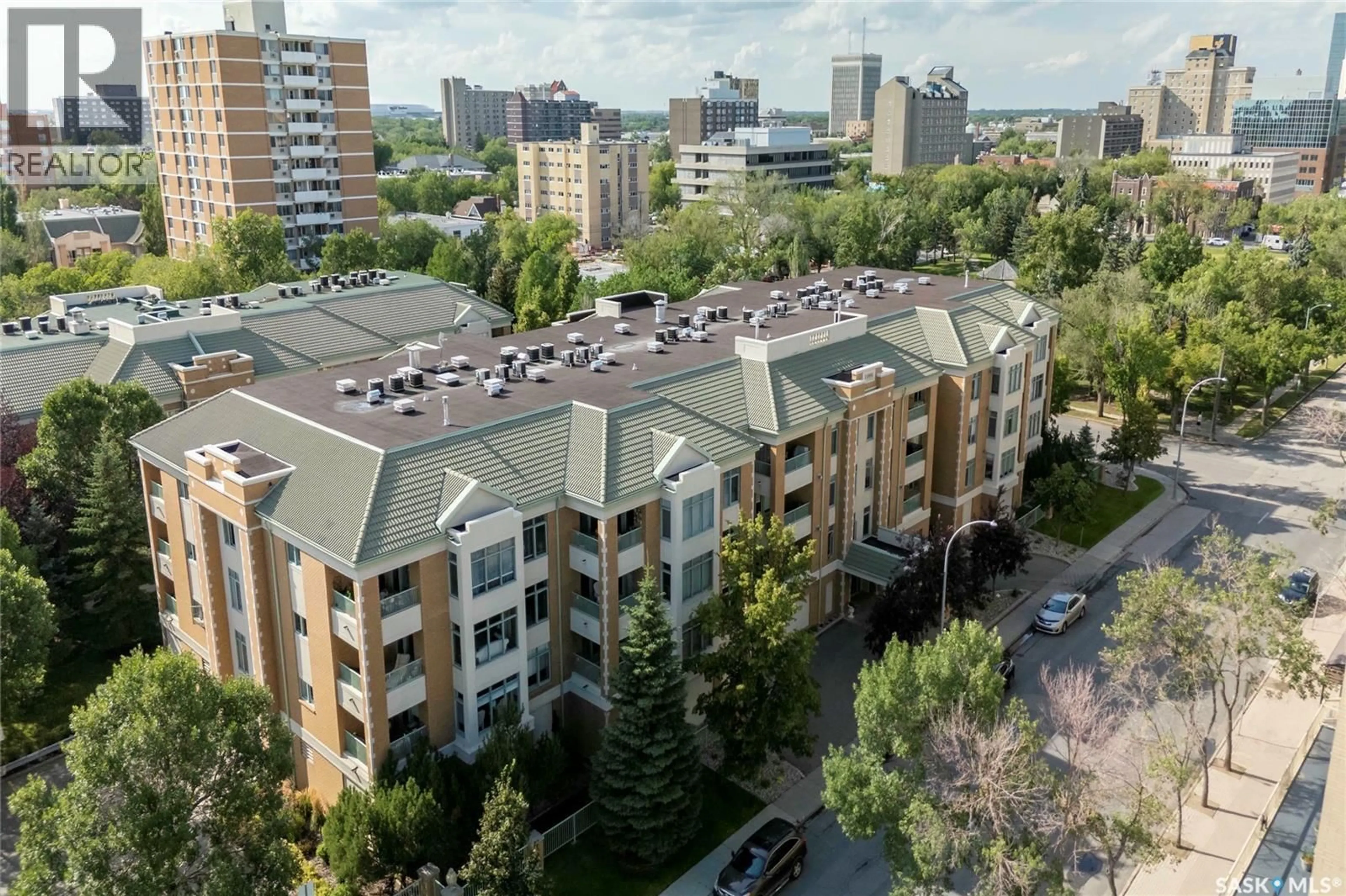 A pic from outside/outdoor area/front of a property/back of a property/a pic from drone, city buildings view from balcony for 2330 - 430 HAMILTON STREET, Regina Saskatchewan S4P3Y5