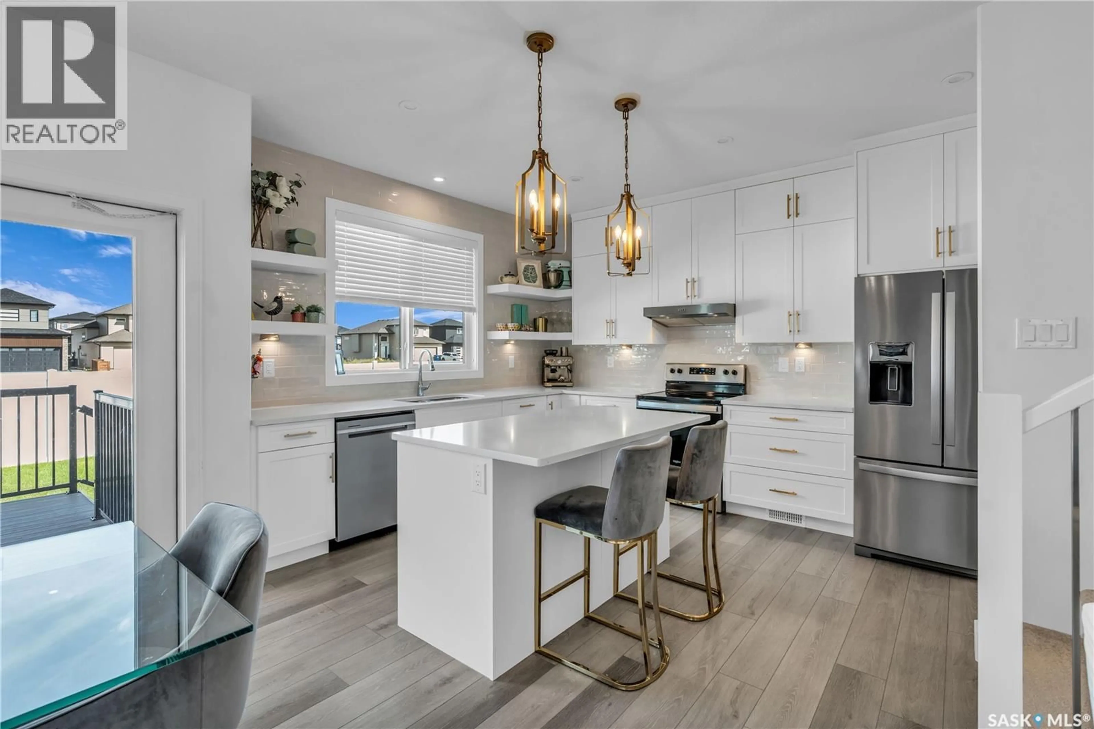 Open concept kitchen, ceramic/tile floor for 574 BURGESS CRESCENT, Saskatoon Saskatchewan S7V0W6