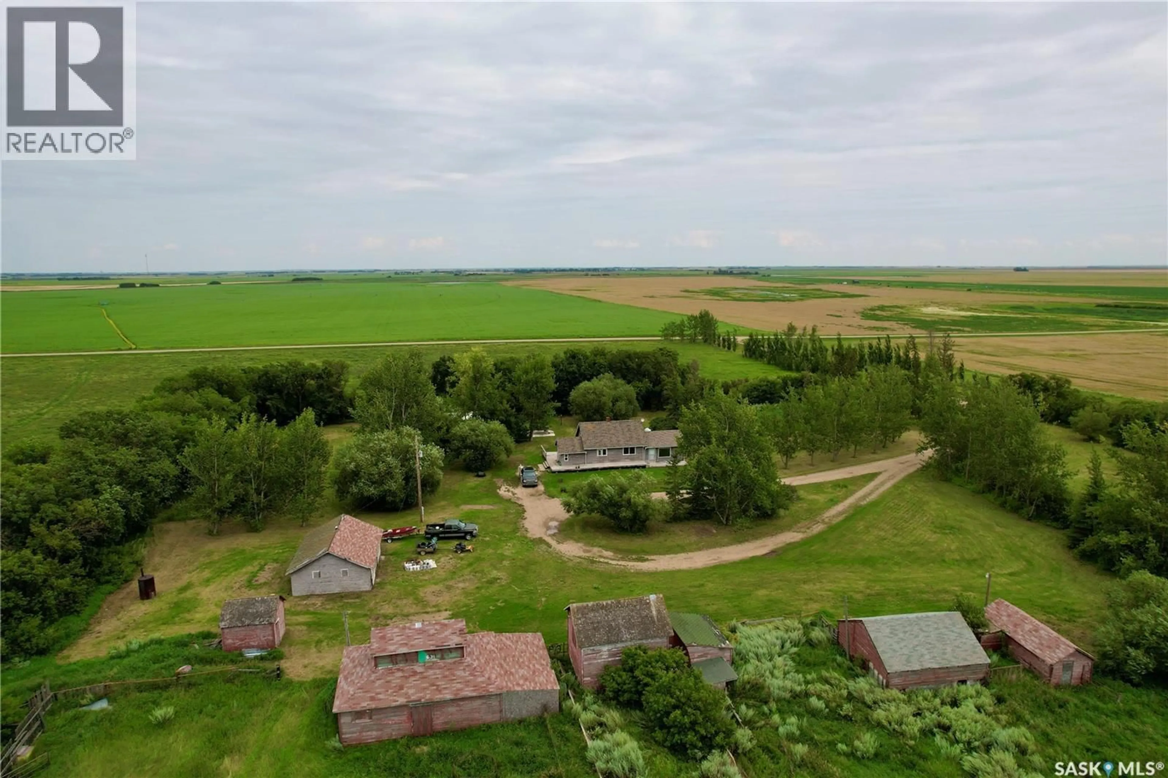 A pic from outside/outdoor area/front of a property/back of a property/a pic from drone, unknown for DOWSON ACREAGE, Blucher Rm No. 343 Saskatchewan S0K0C0