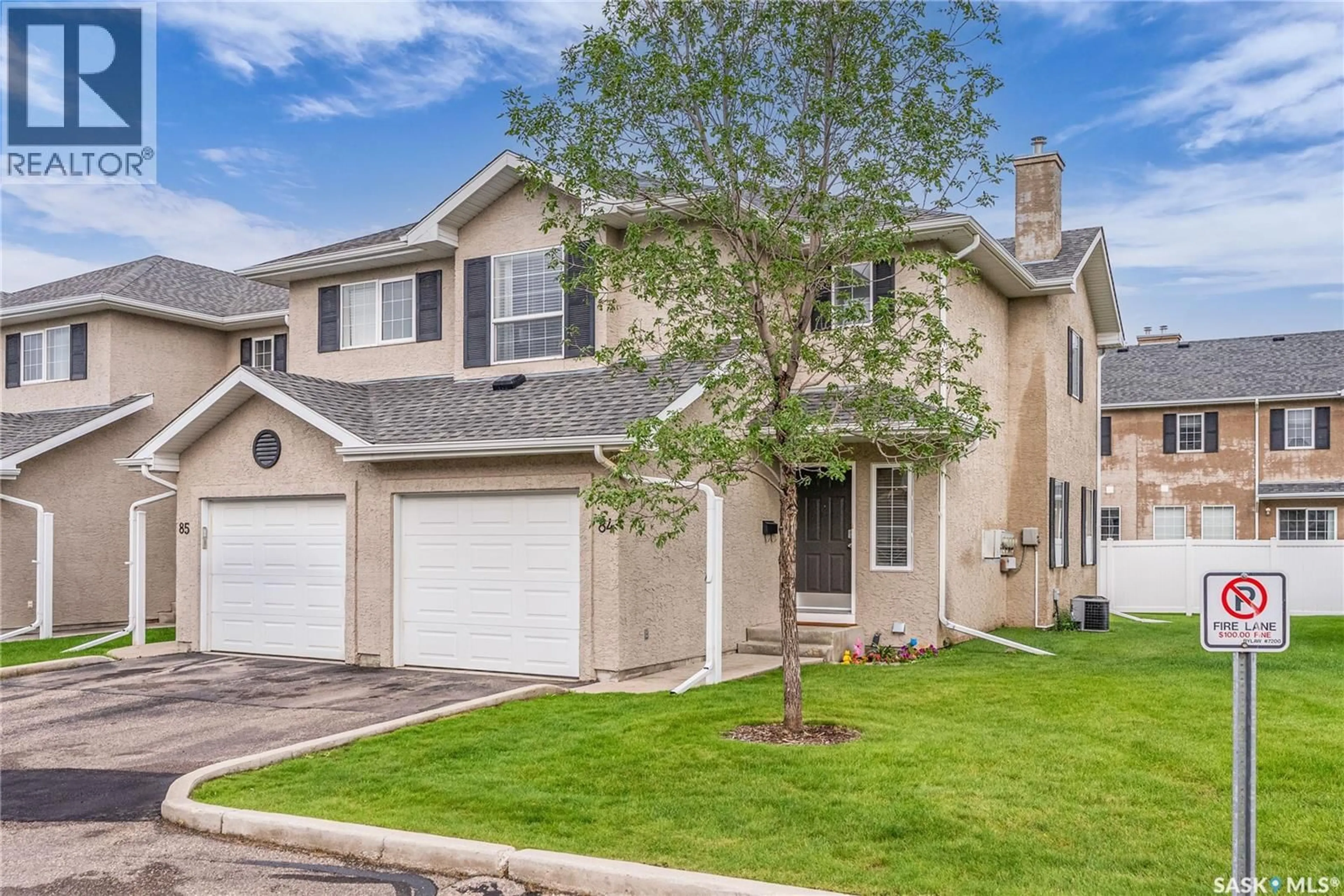 Home with vinyl exterior material, street for 84 103 BANYAN CRESCENT, Saskatoon Saskatchewan S7V1G4