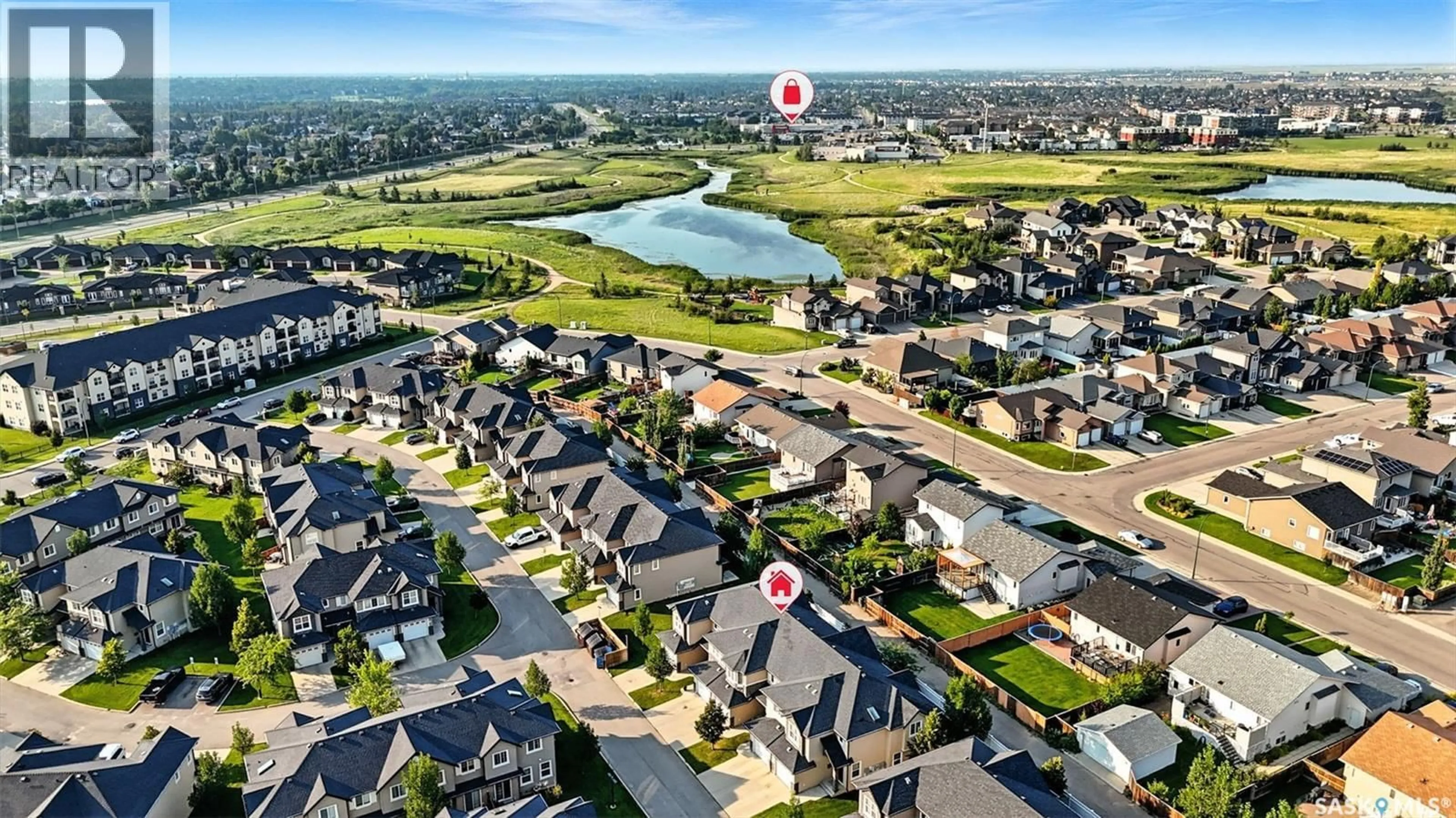 A pic from outside/outdoor area/front of a property/back of a property/a pic from drone, water/lake/river/ocean view for 308 - 410 LEDINGHAM WAY, Saskatoon Saskatchewan S7V0C4